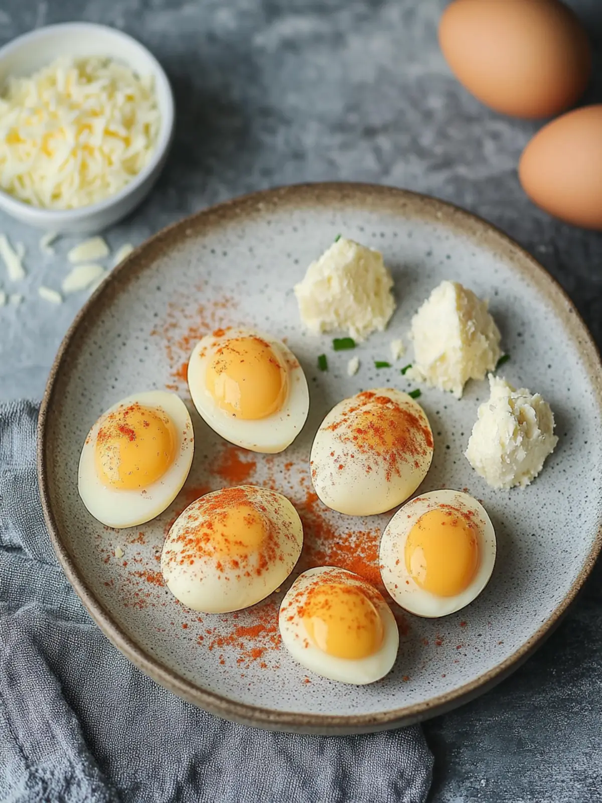 Eier mit Ziegenfrischkäse