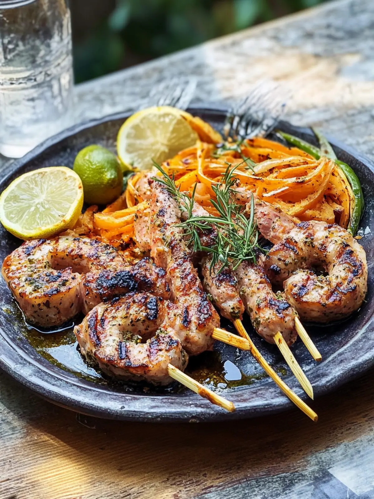 Grilled lamb chops with herb butter