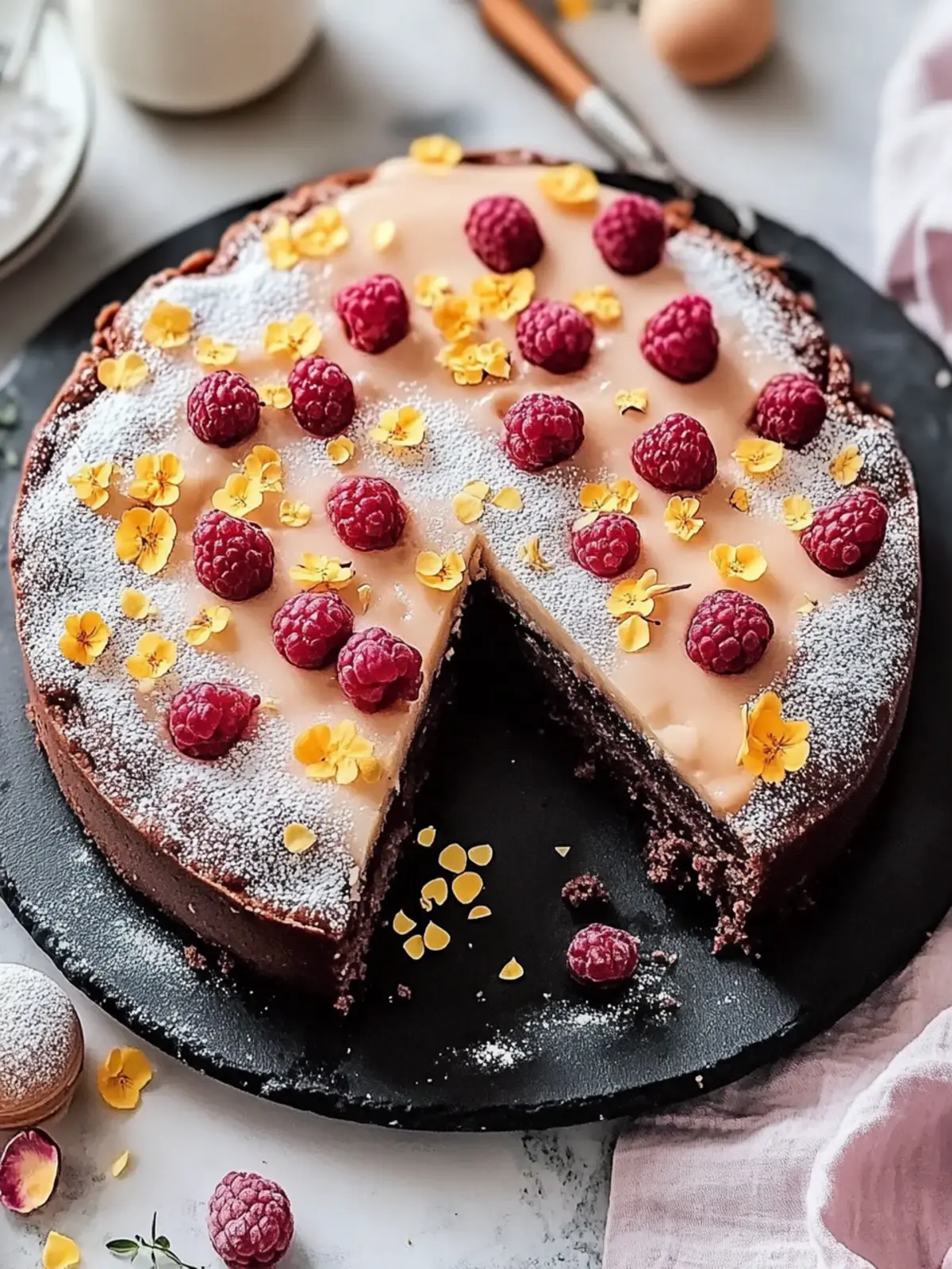 Moist chocolate cake from the baking sheet