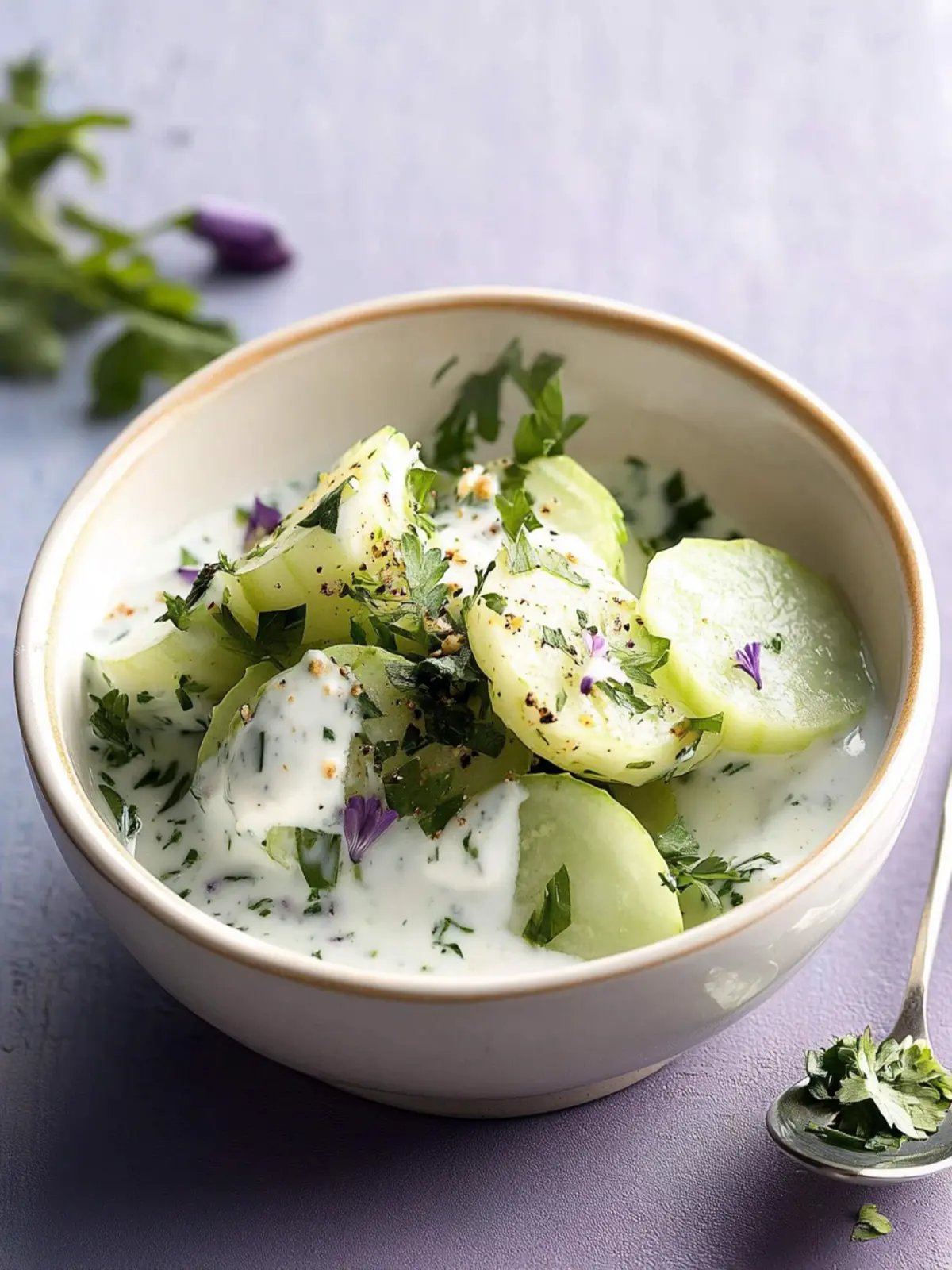 Kohlrabi mit Crème fraîche und Kerbel