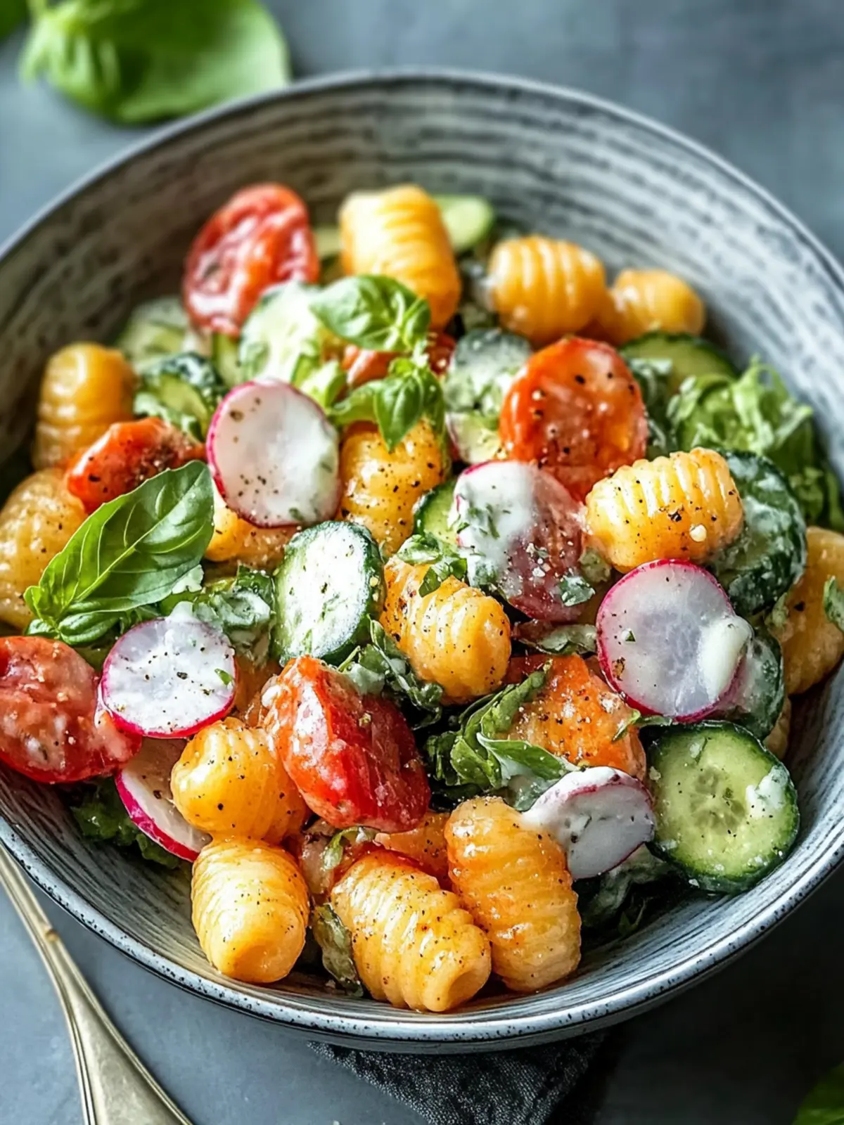Crispy Gnocchi Salad for quick summer meal