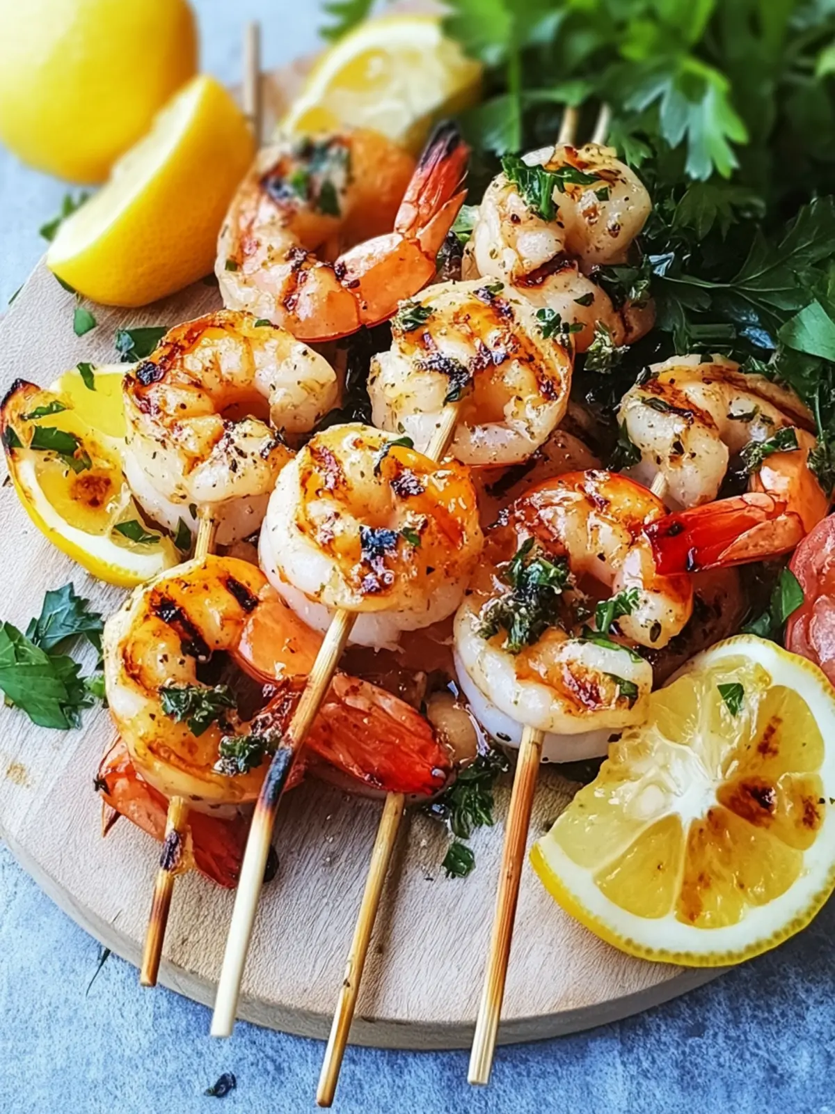 Marinierte gegrillte Garnelen