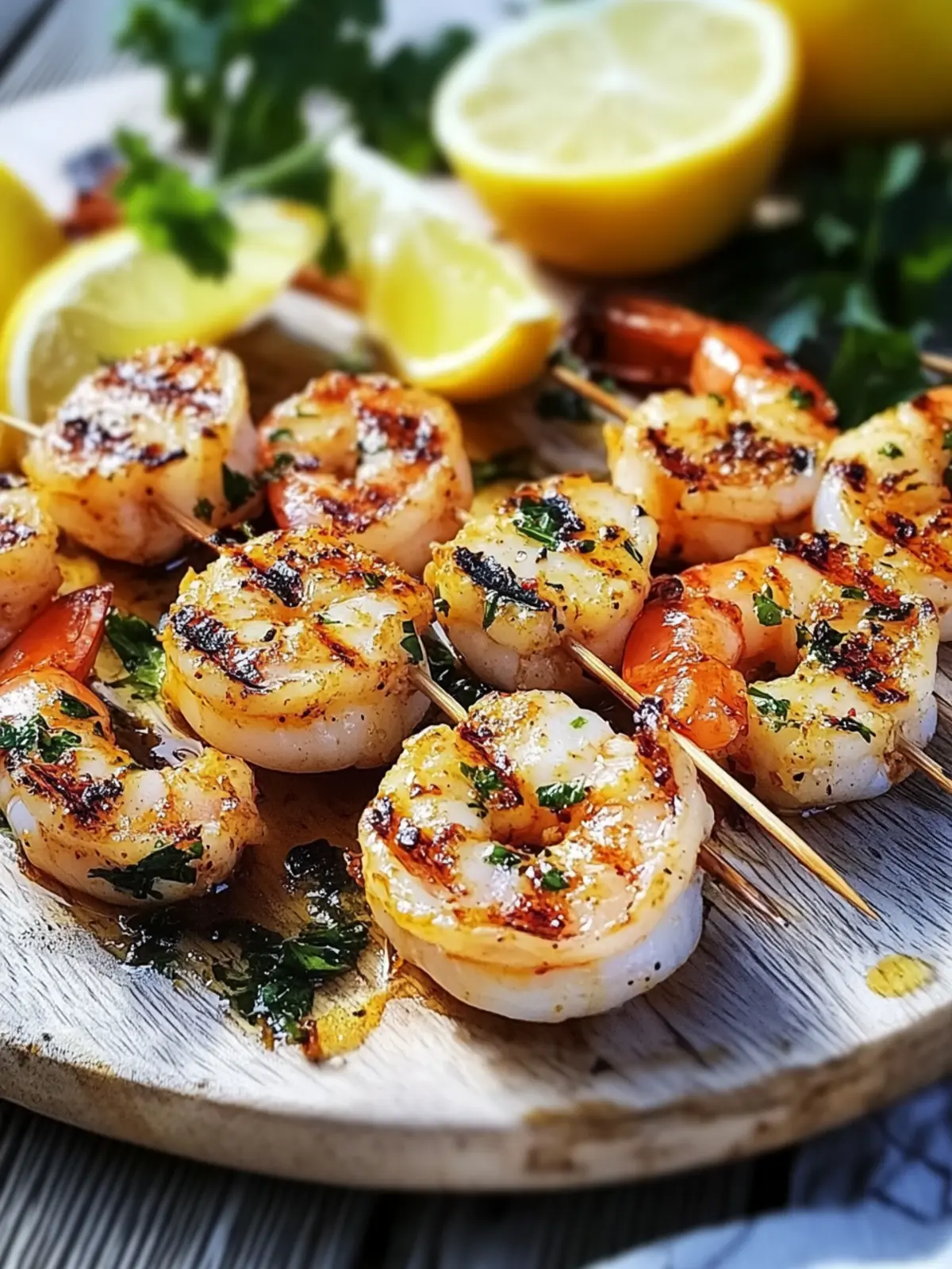 Marinierte gegrillte Garnelen