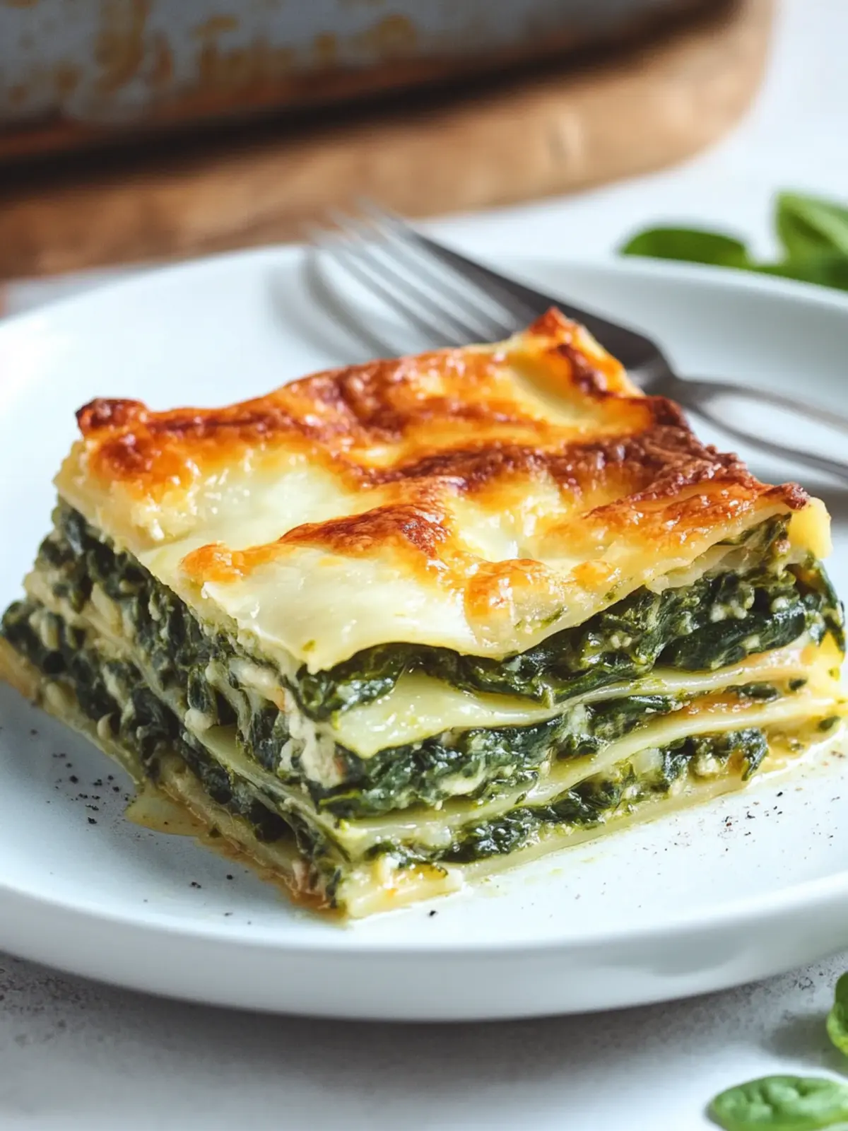 Vegane Spinatlasagne