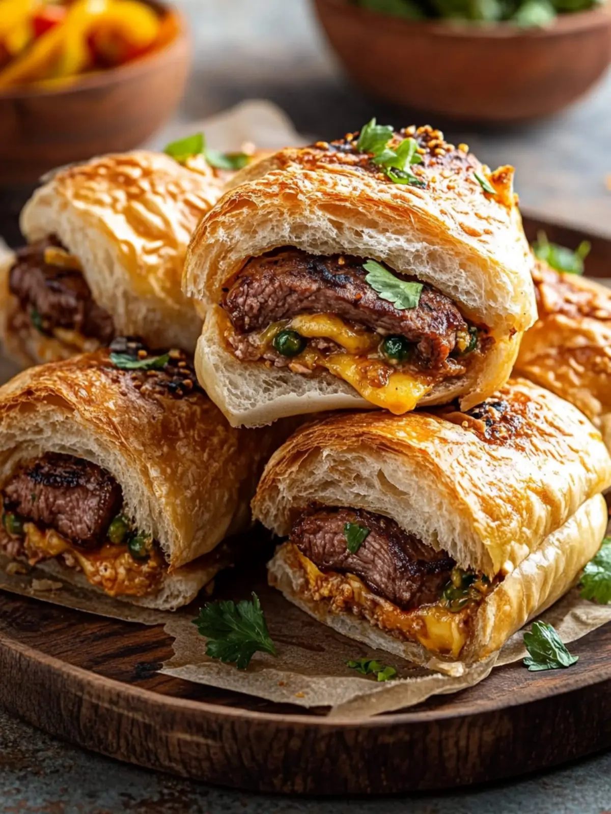 Saftige Hackfleisch-Röllchen mit Käse