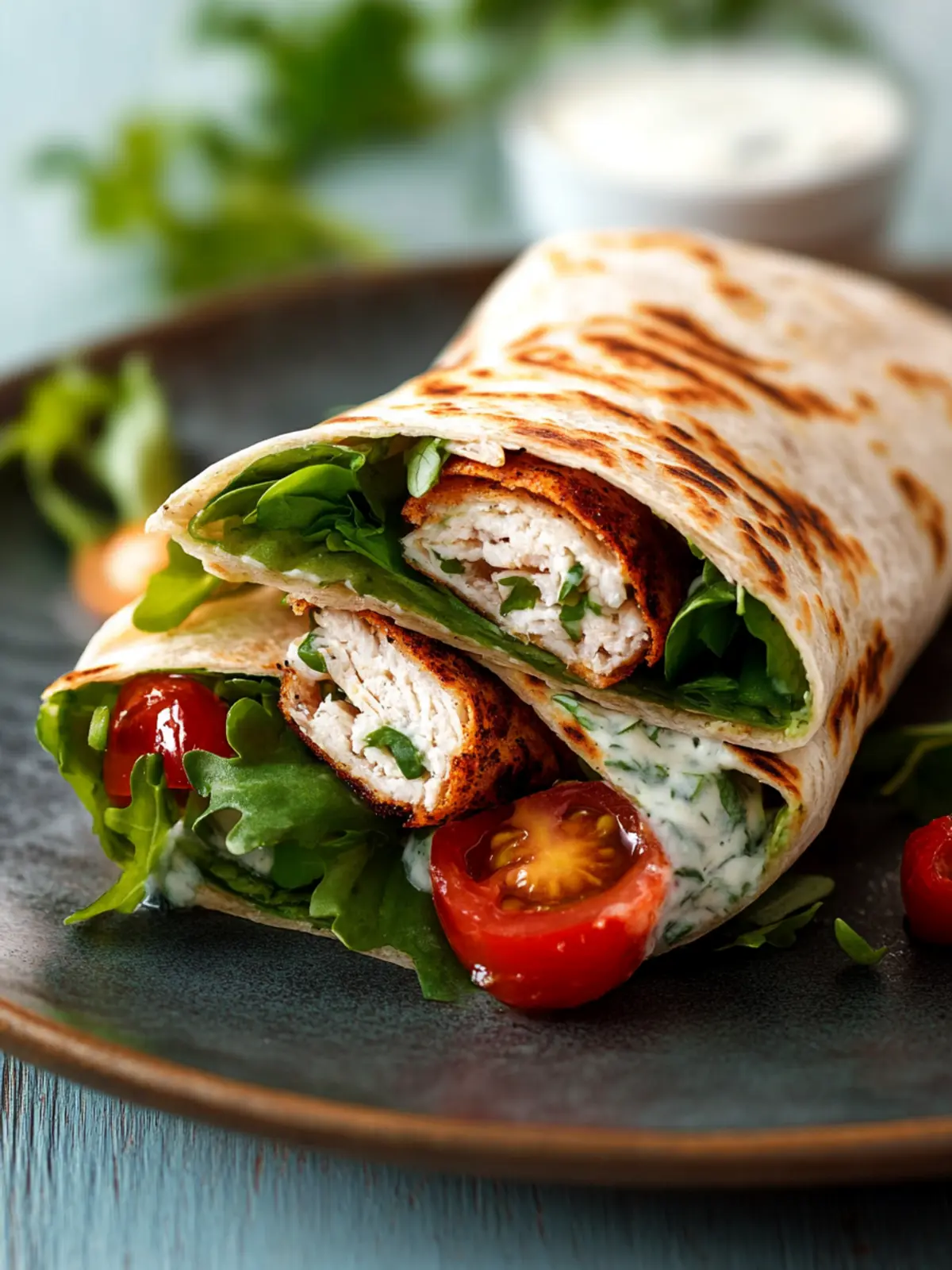 Hähnchen-Wraps mit Blitzsoße