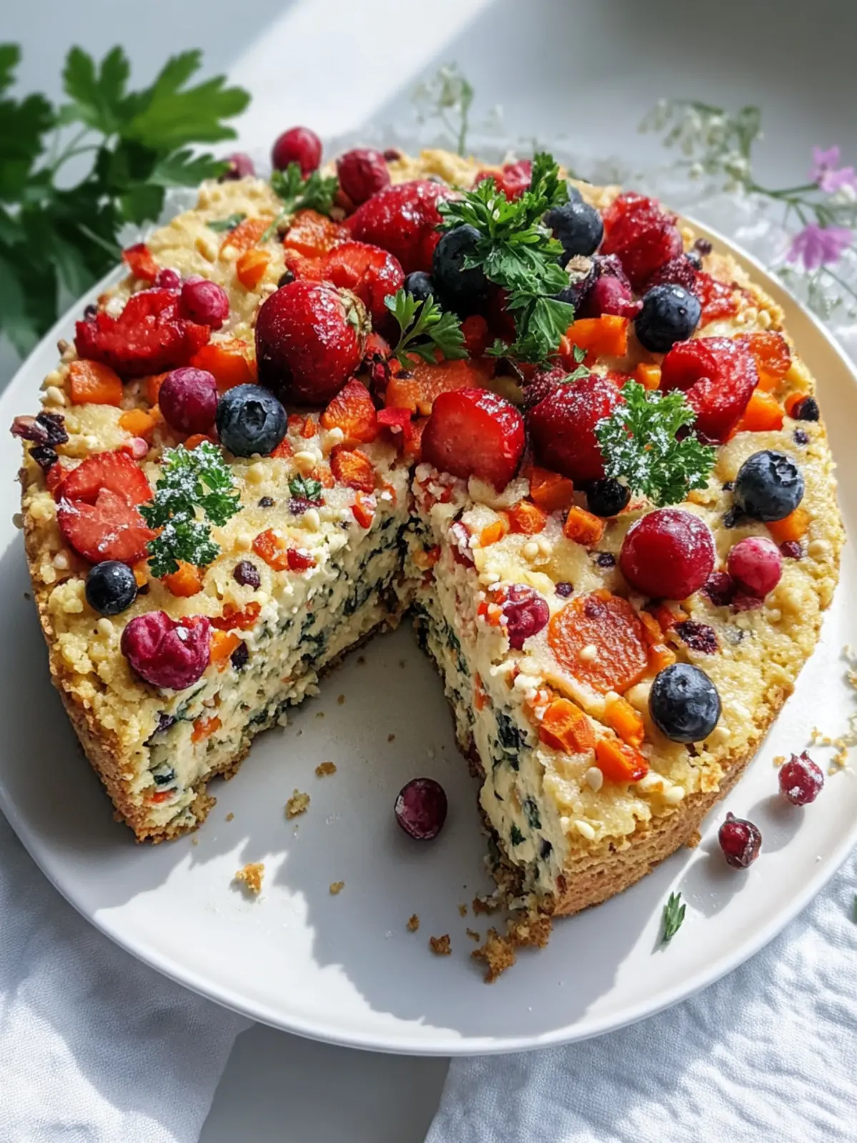 Veganer Gemüsekuchen mit Kichererbsenmehl
