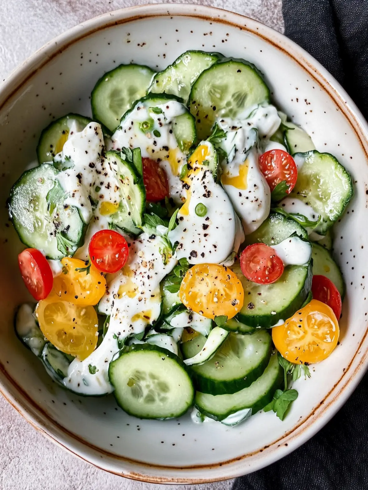 Schneller Gurkensalat mit Joghurt
