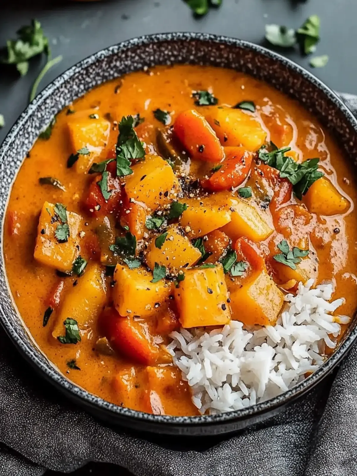 Kürbis Curry mit Kokosmilch Vegan