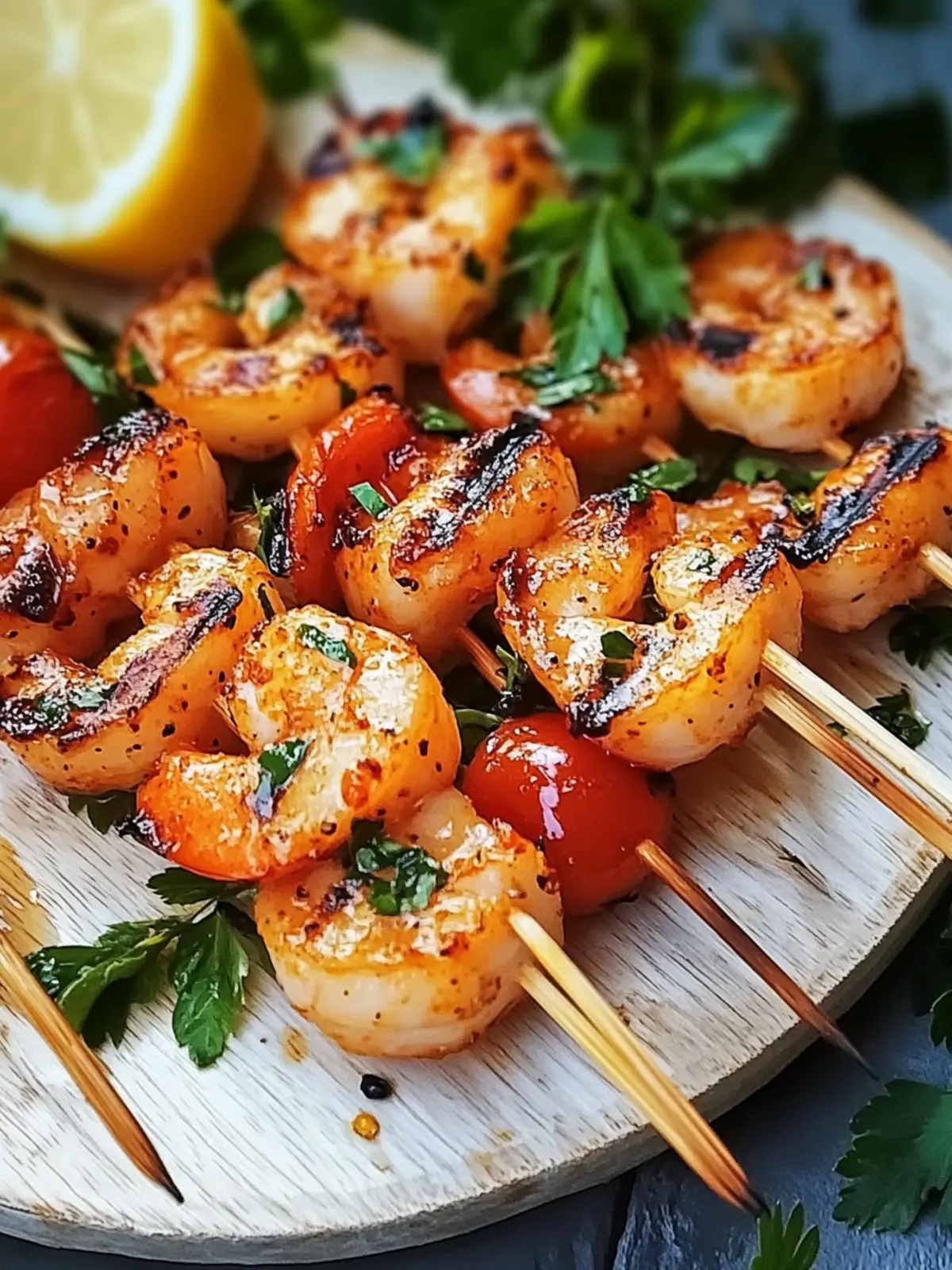 Marinierte gegrillte Garnelen