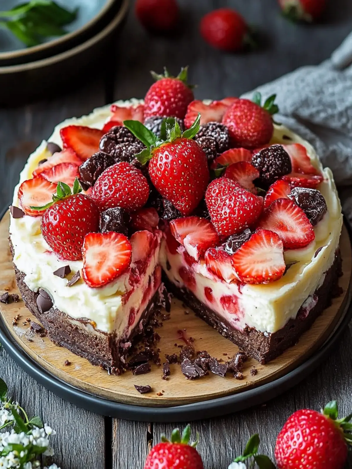 Erdbeer Schoko Käsekuchen Wirbel