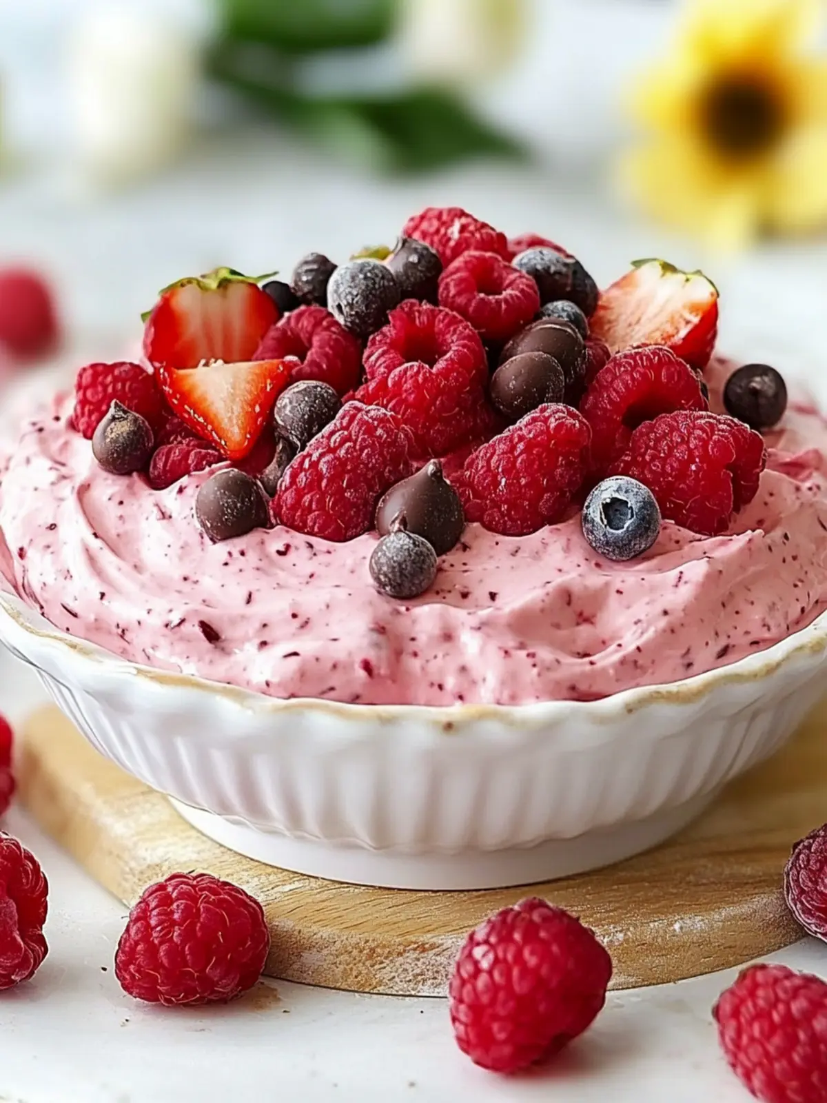 Schokolade Erdbeer Käsekuchen Dip köstlich genießen