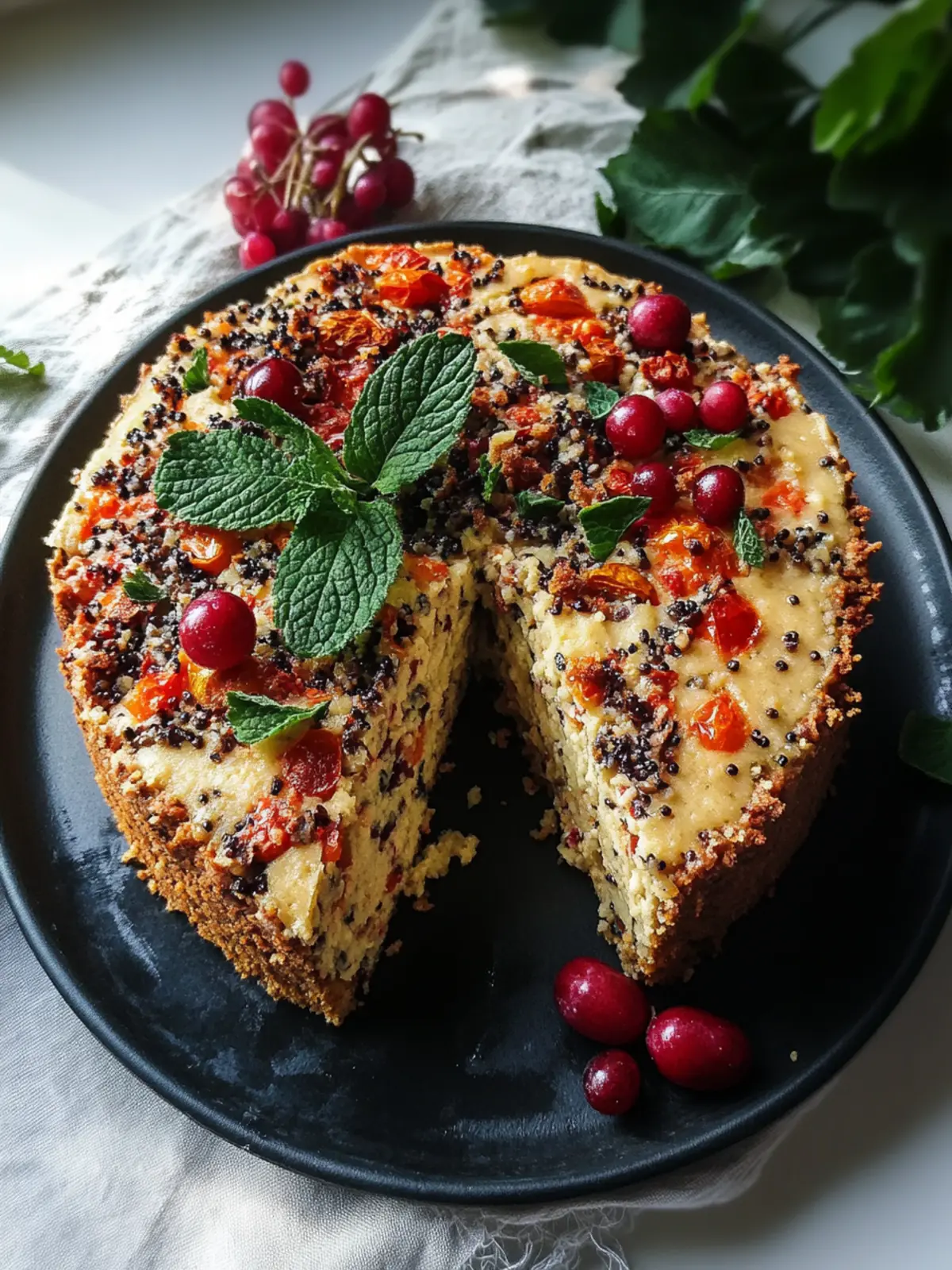 Veganer Gemüsekuchen mit Kichererbsenmehl