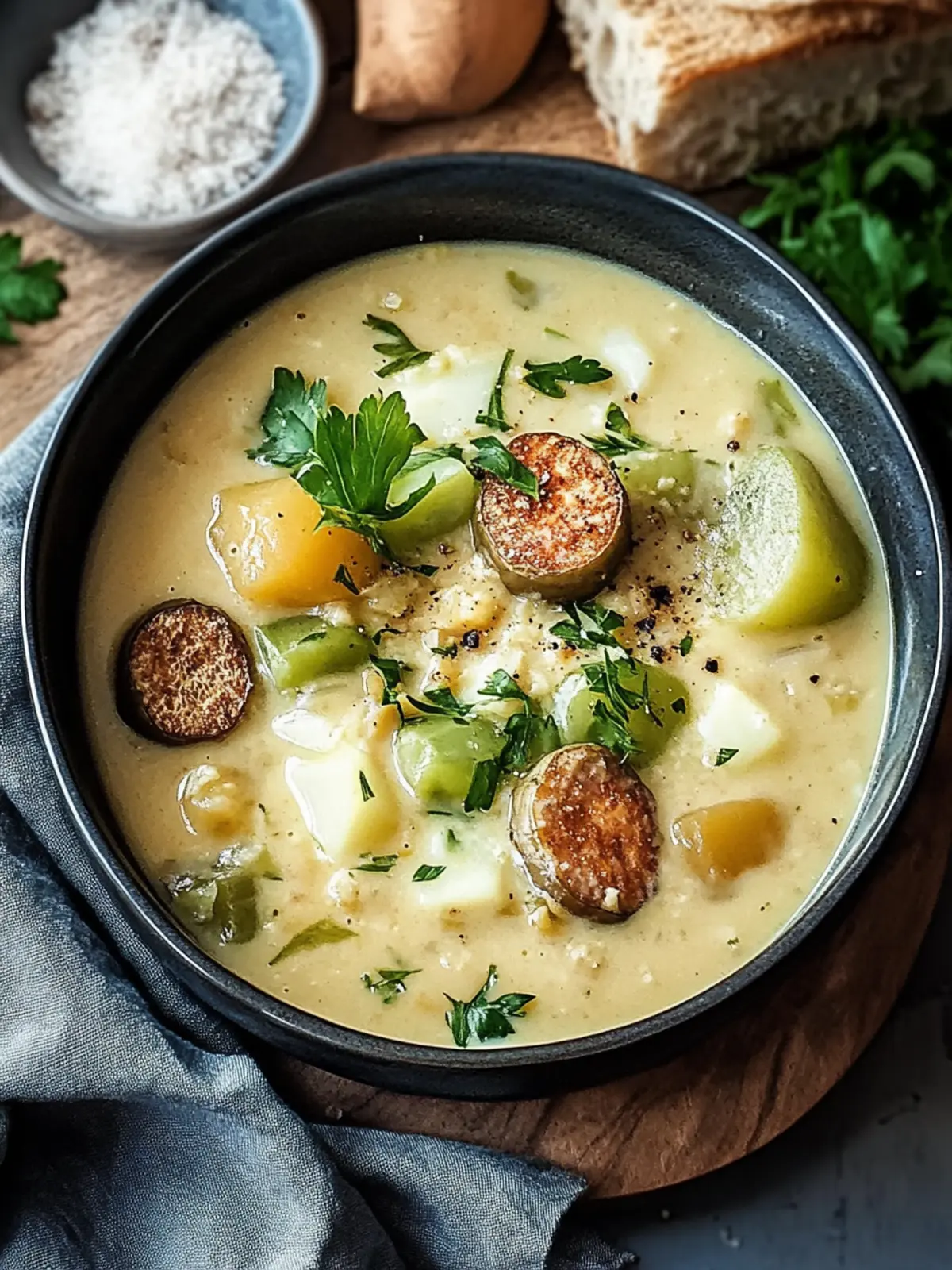 Kohlrabi Suppentopf mit Hackbällchen