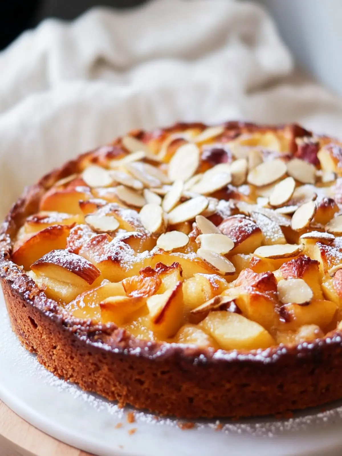 Juicy apple cake recipe with almonds