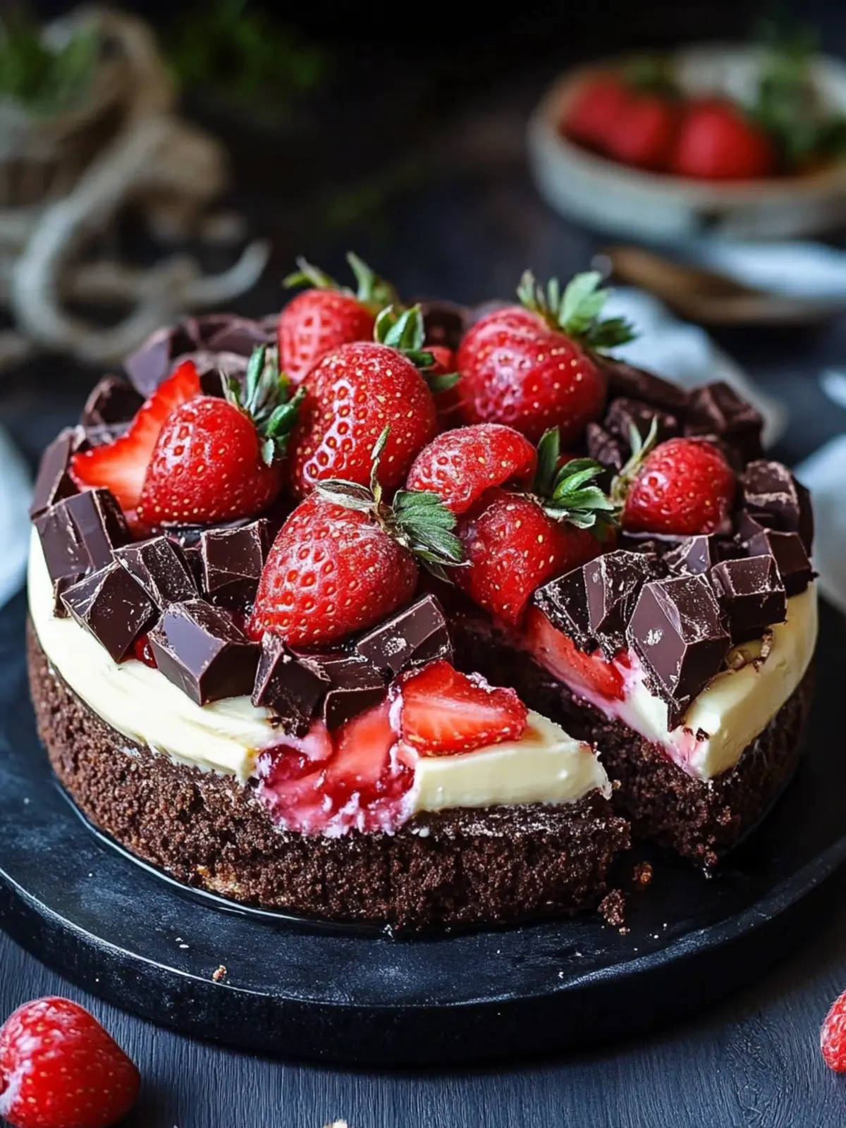 Erdbeer Schoko Käsekuchen Wirbel