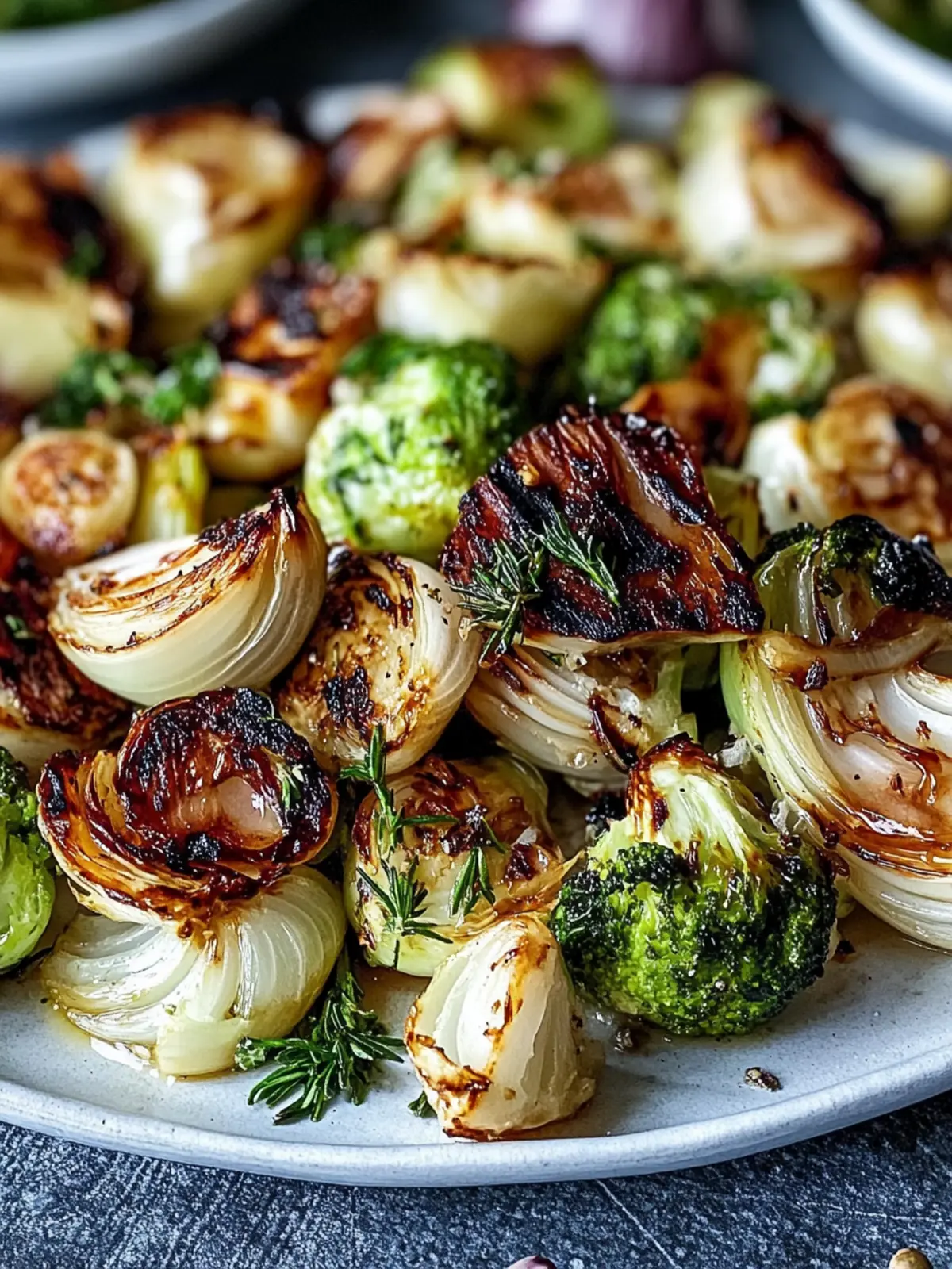 Grilled Brussels sprouts with chanterelles
