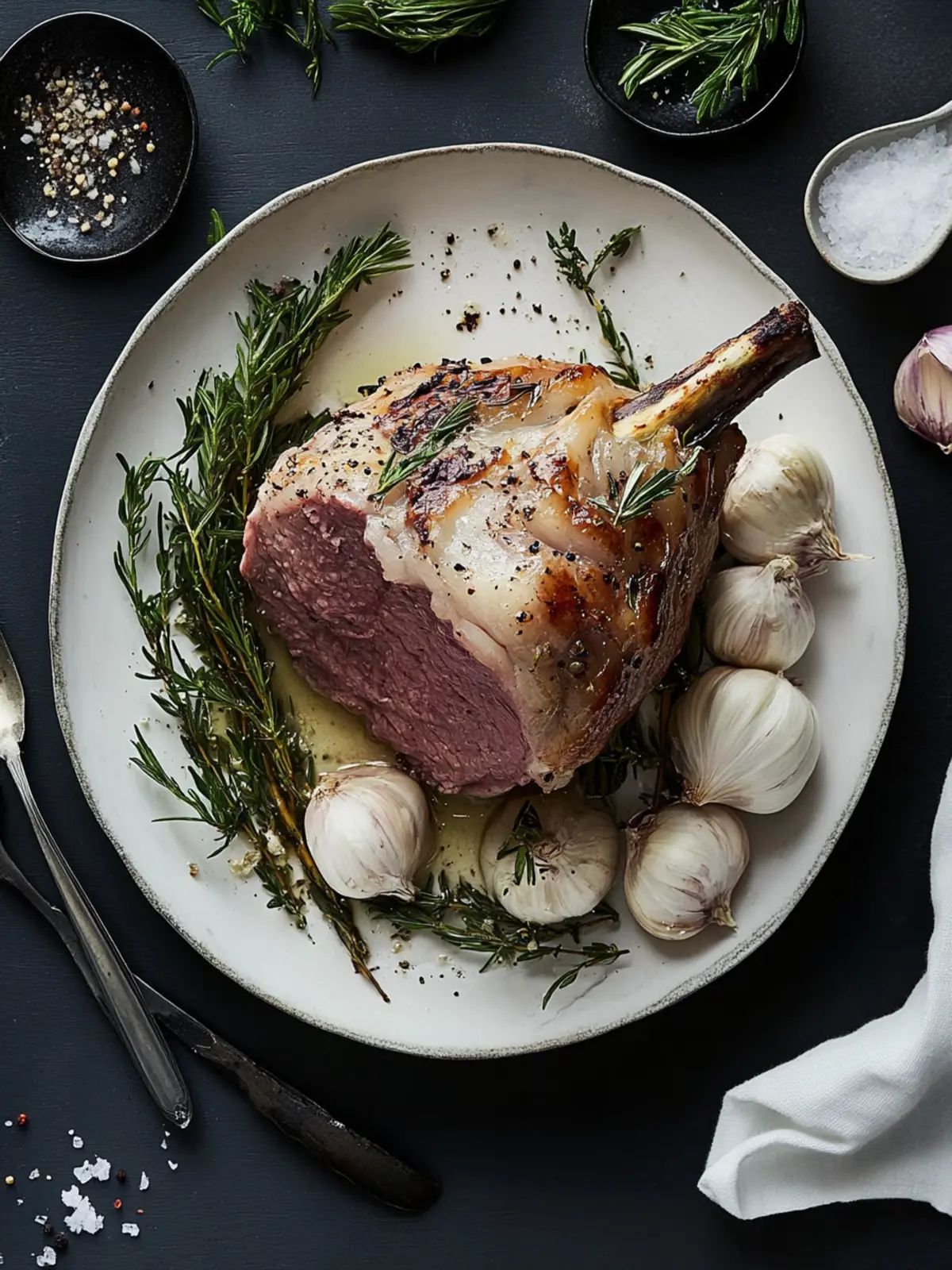 Lammkeule mit Knoblauch und Rosmarin