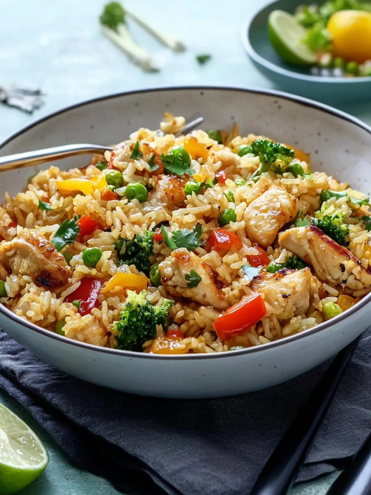 Gebratener Reis mit Hähnchen