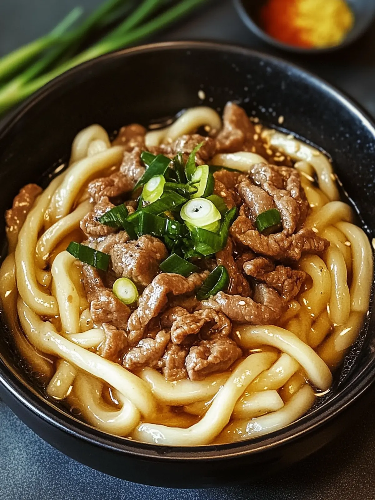 Rindfleisch-Pfeffer-Udon