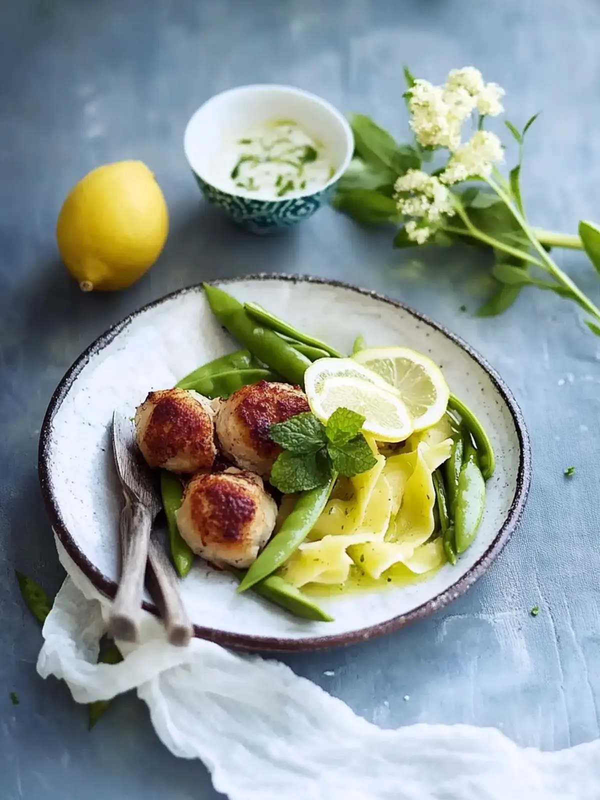 Lemon-Basil Sauce with Chicken Breast and Asparagus
