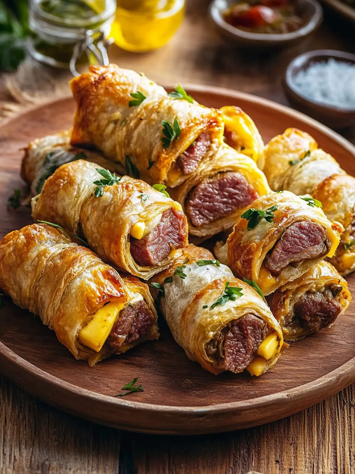 Saftige Hackfleisch-Röllchen mit Käse