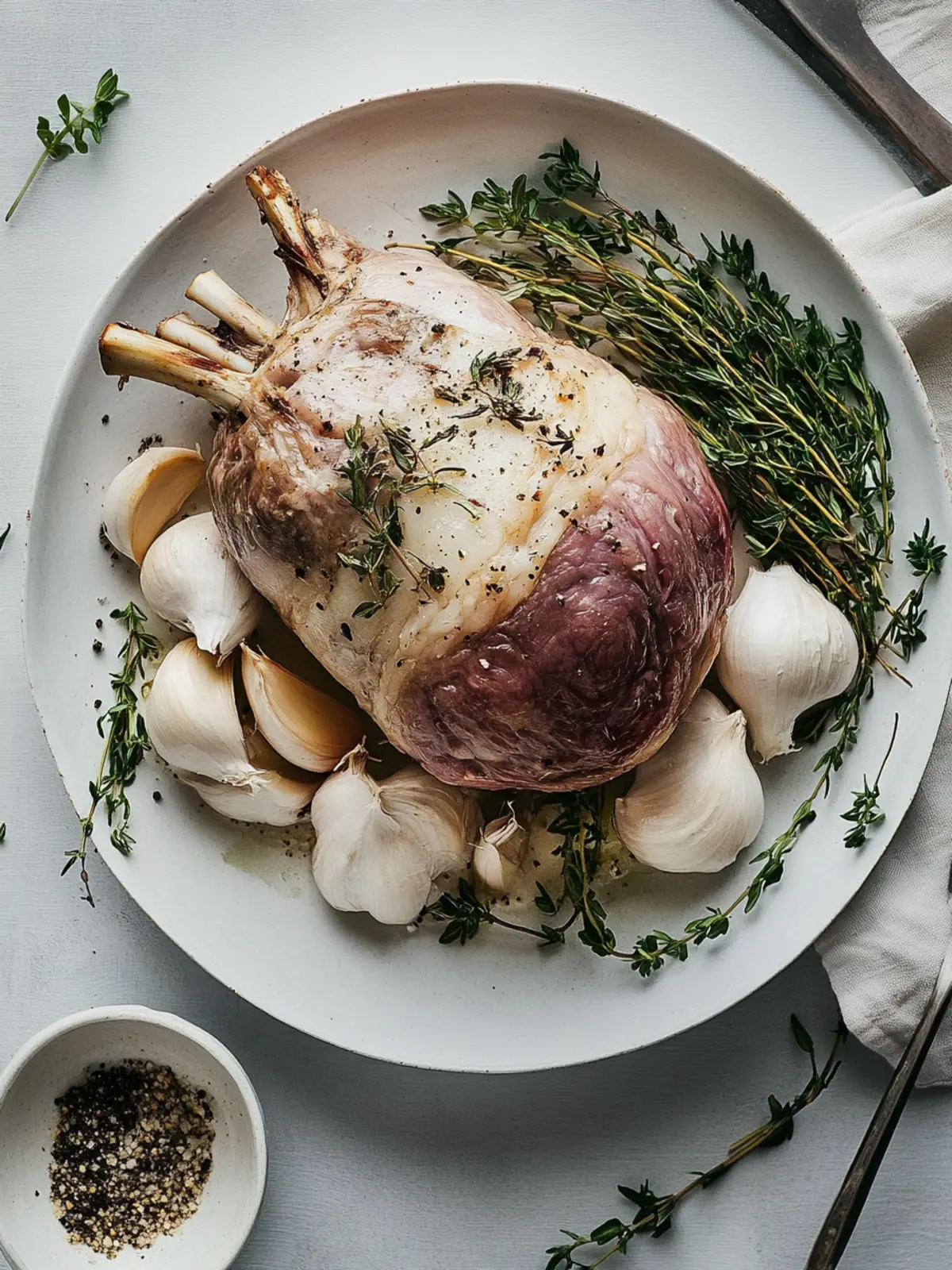 Lammkeule mit Knoblauch und Rosmarin