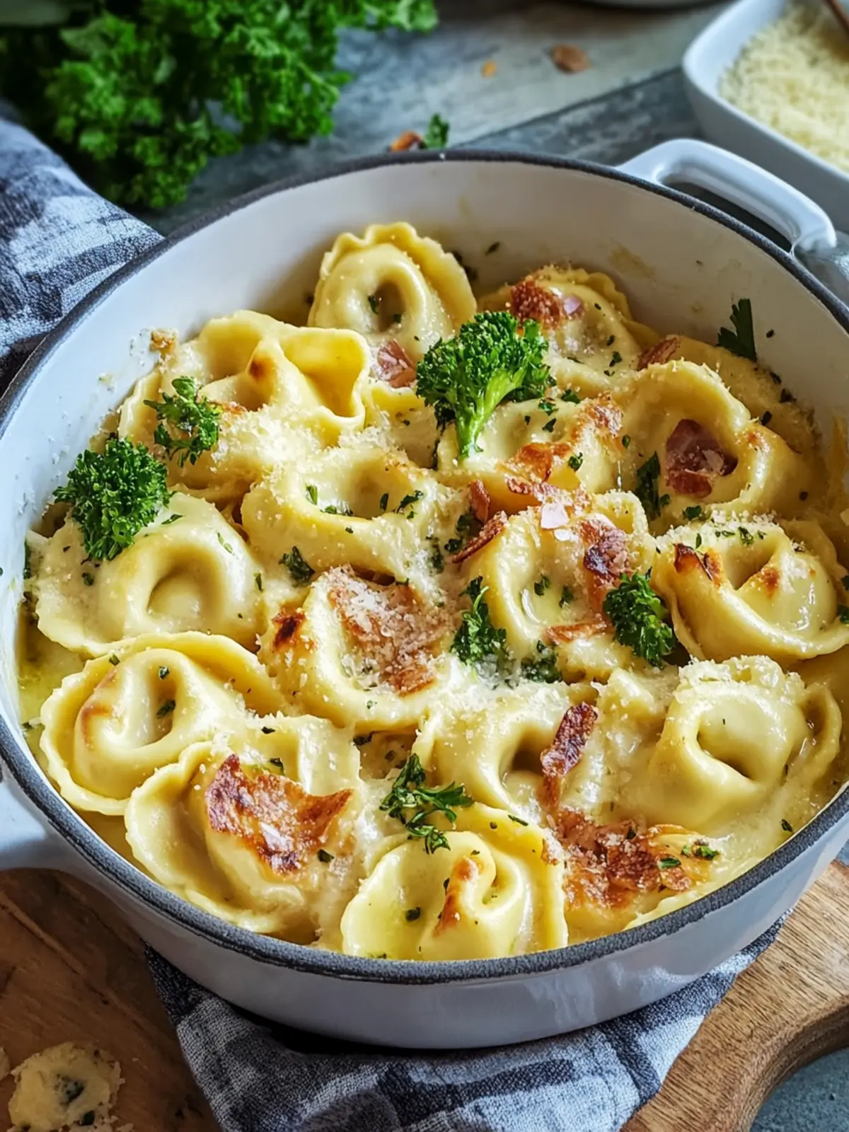 Tortellini Auflauf mit Sahnesoße