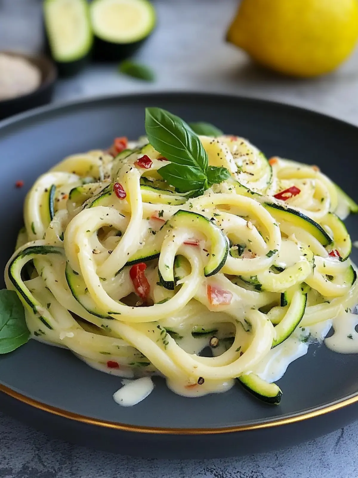 Zucchini-Nudeln mit Garnelen