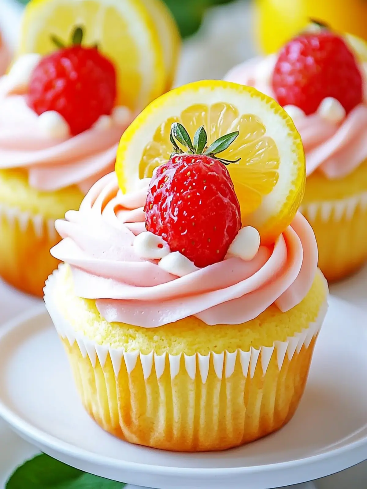 Erdbeer-Zitronen-Limonade Cupcakes Einfach