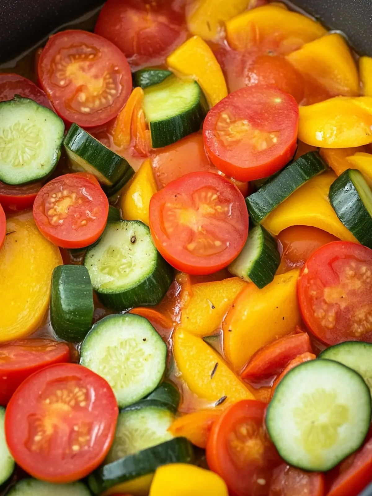 Einfaches Zucchinigemüse mit Tomaten