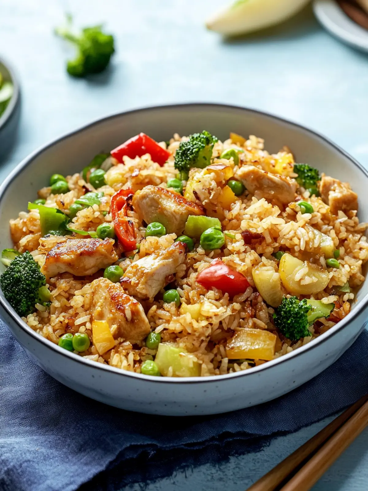 Gebratener Reis mit Hähnchen