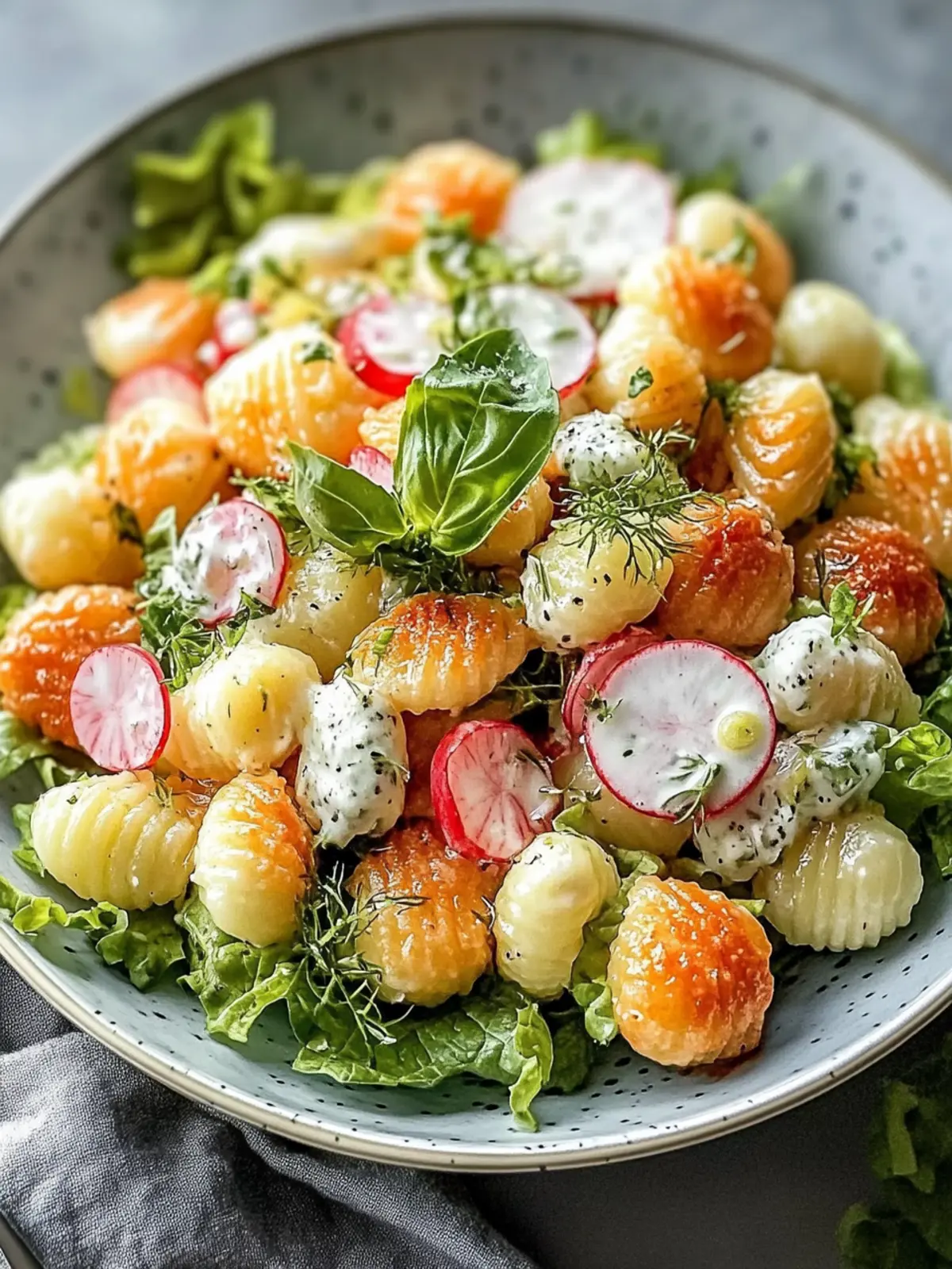 Crispy Gnocchi Salad for quick summer meal