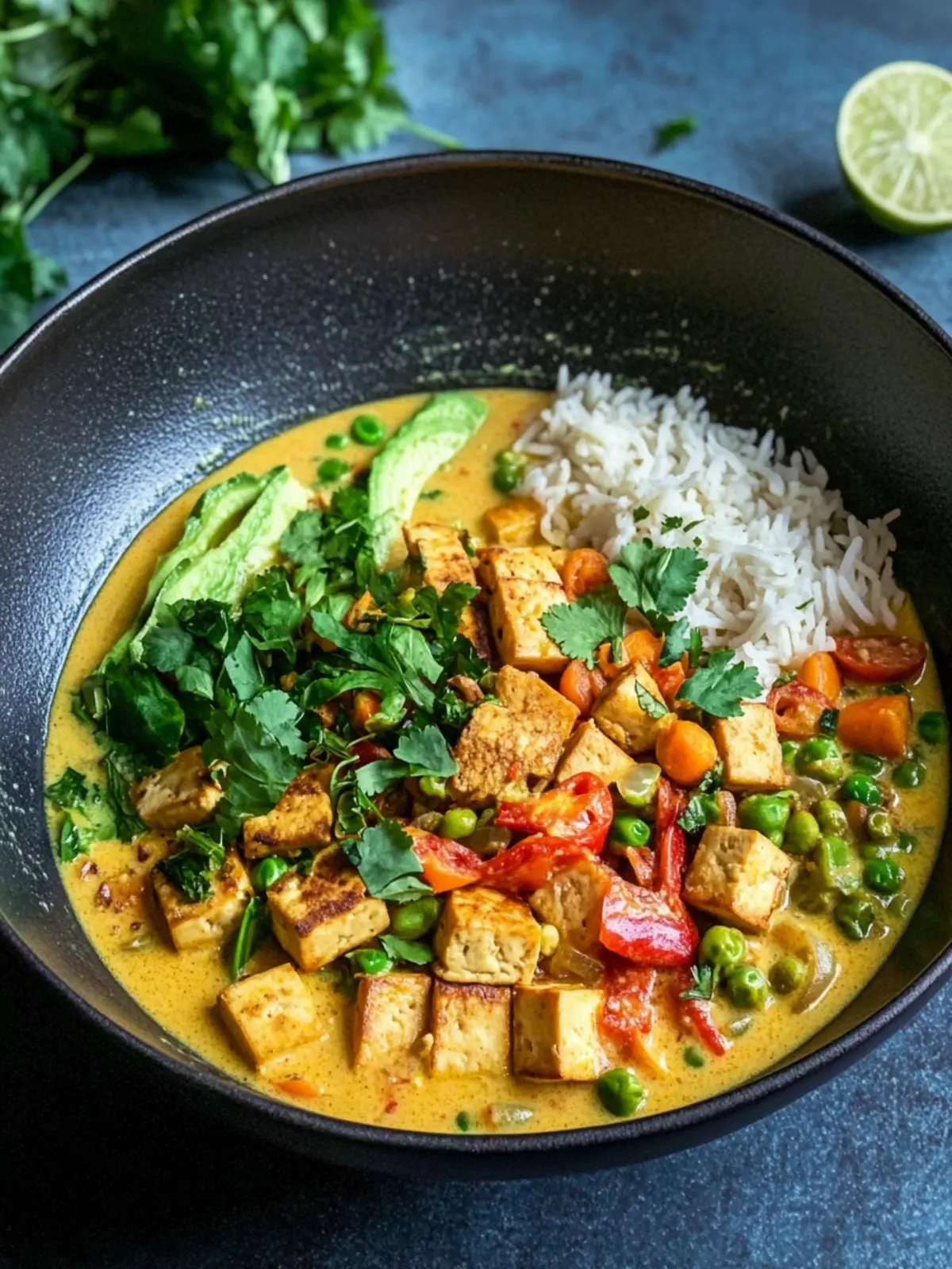 Tofu-Curry mit frischem Gemüse
