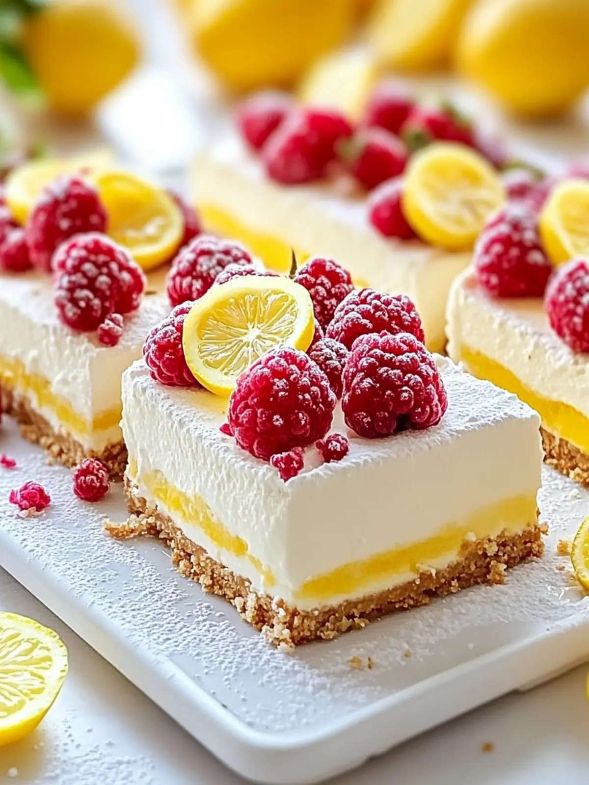Lemon-Raspberry-Cheesecake-Bars Einfach und Lecker