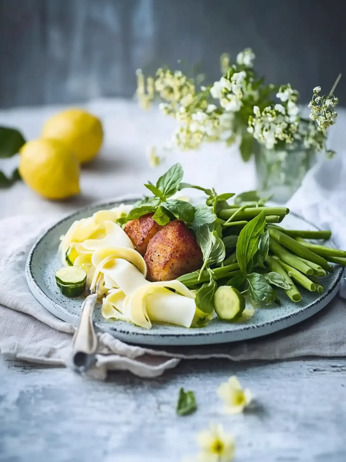 Lemon-Basil Sauce with Chicken Breast and Asparagus