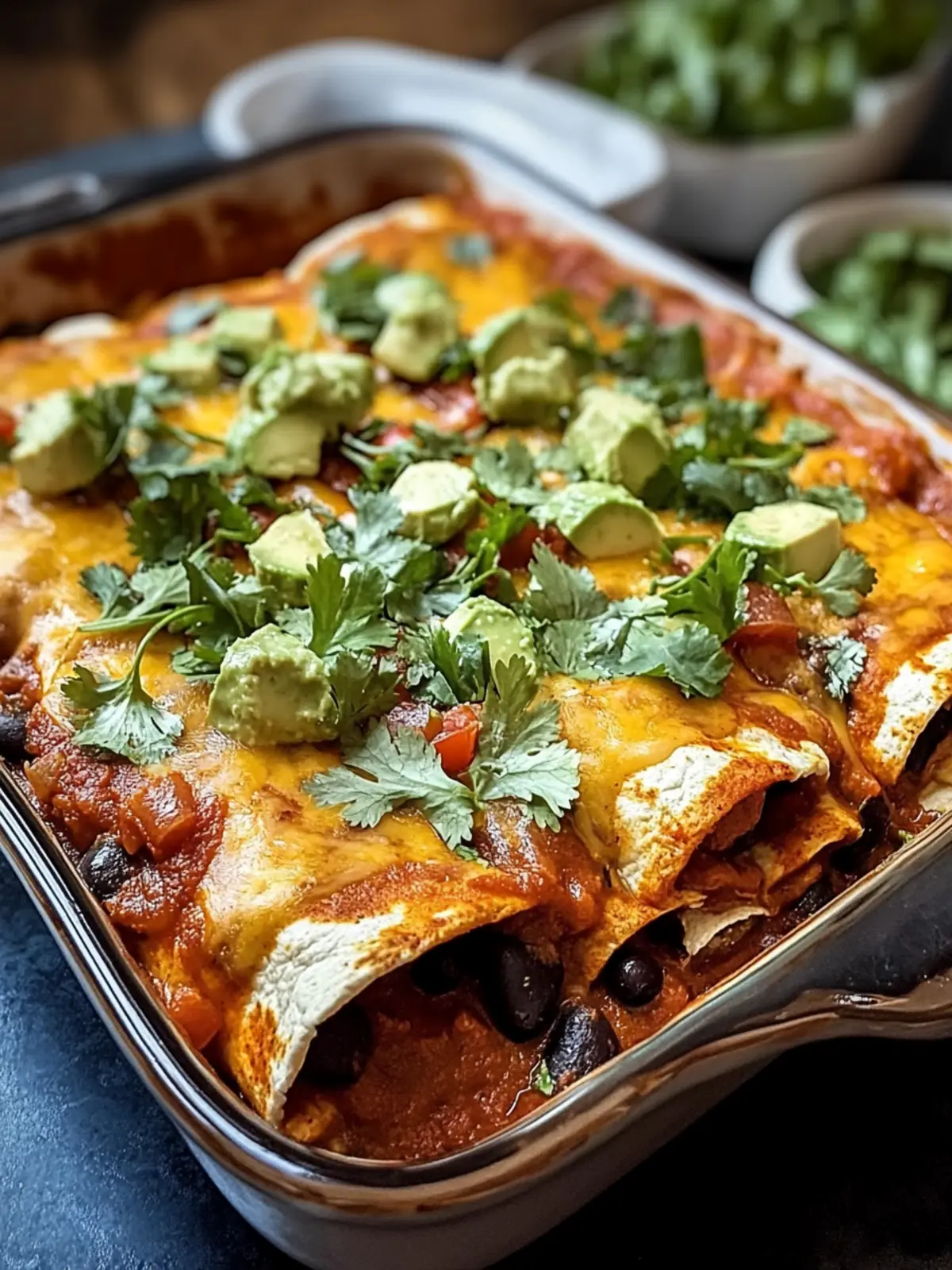 Vegetarische schwarze Bohnen Enchiladas für jeden Abend