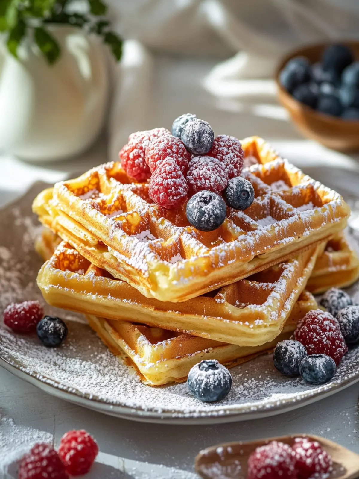 Knusprige Hefewaffeln