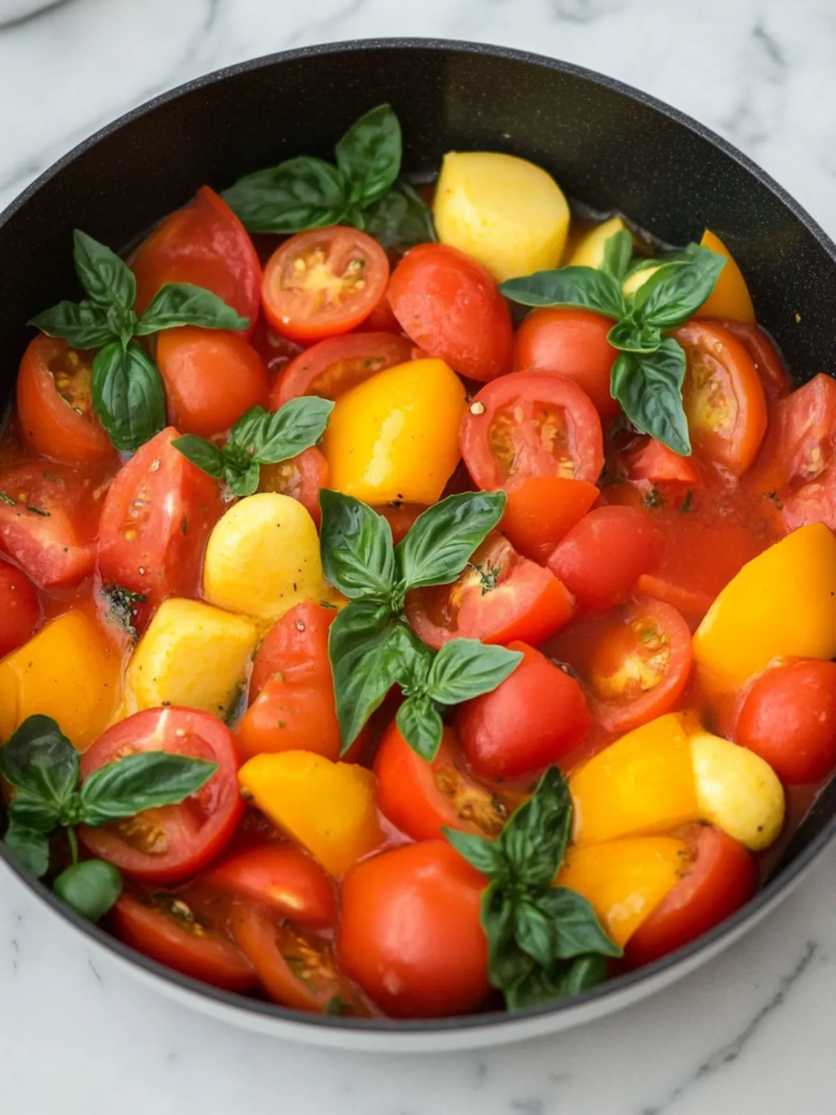 Einfaches Zucchinigemüse mit Tomaten