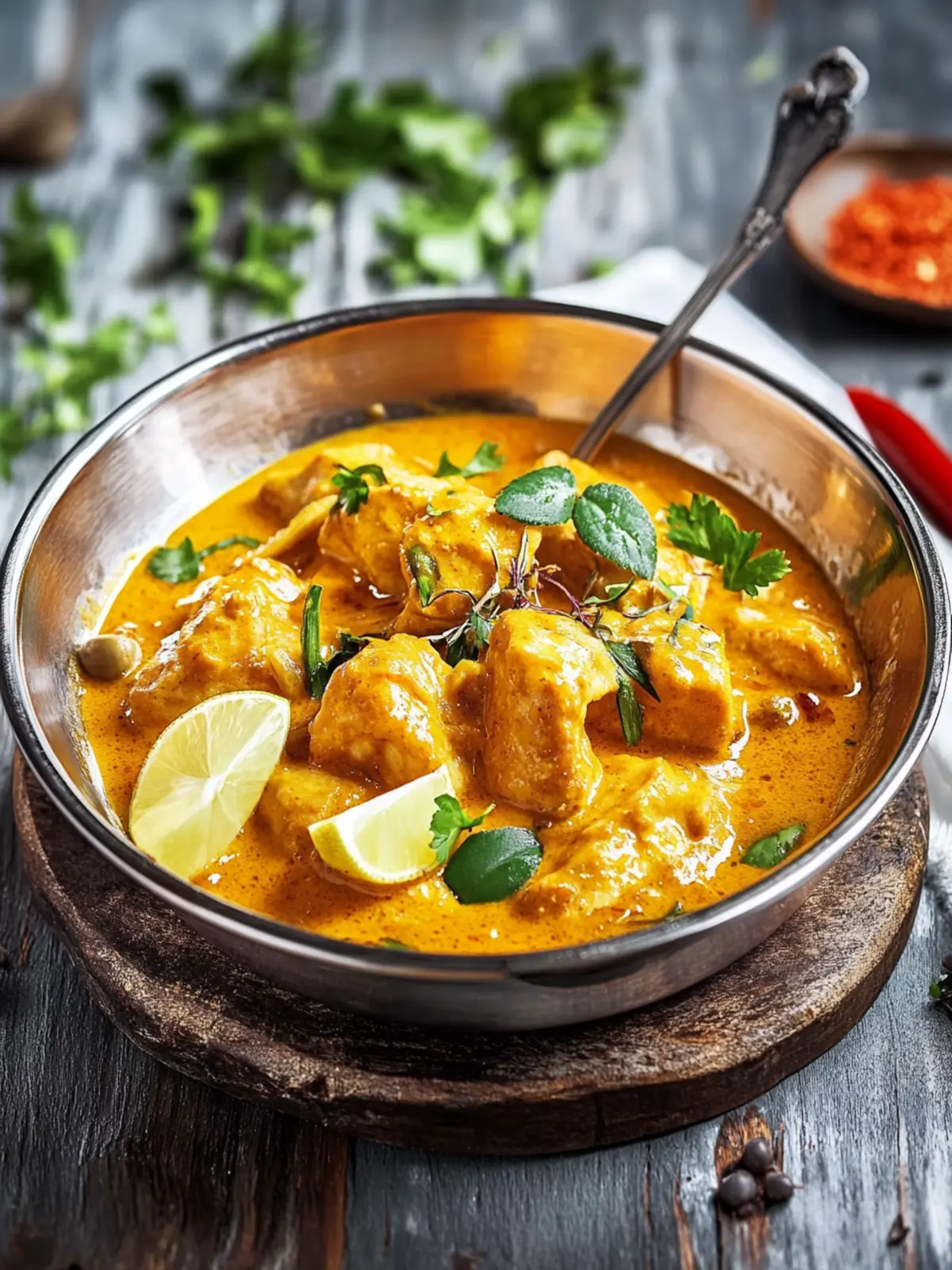 Hühnerfilets in Curry-Rahmsauce