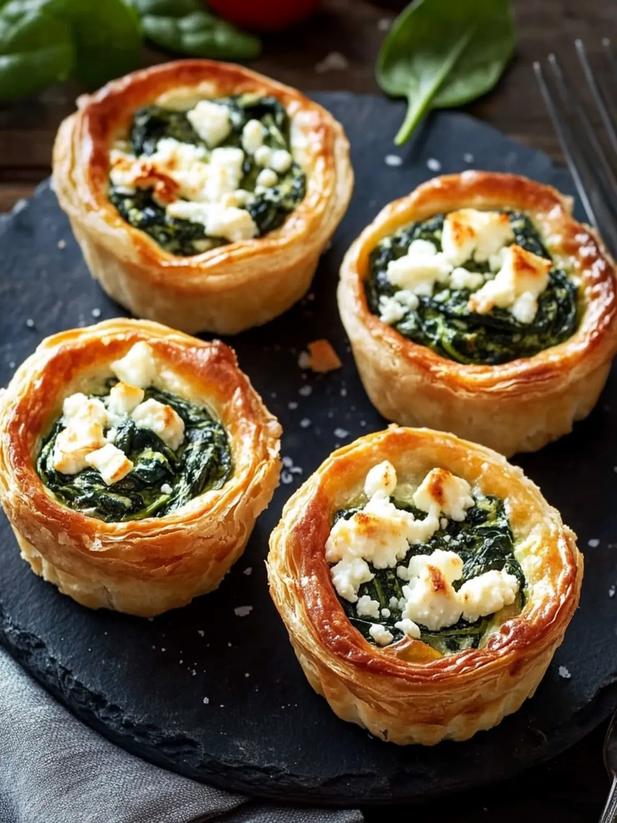 Mini-Quiches mit Spinat und Feta