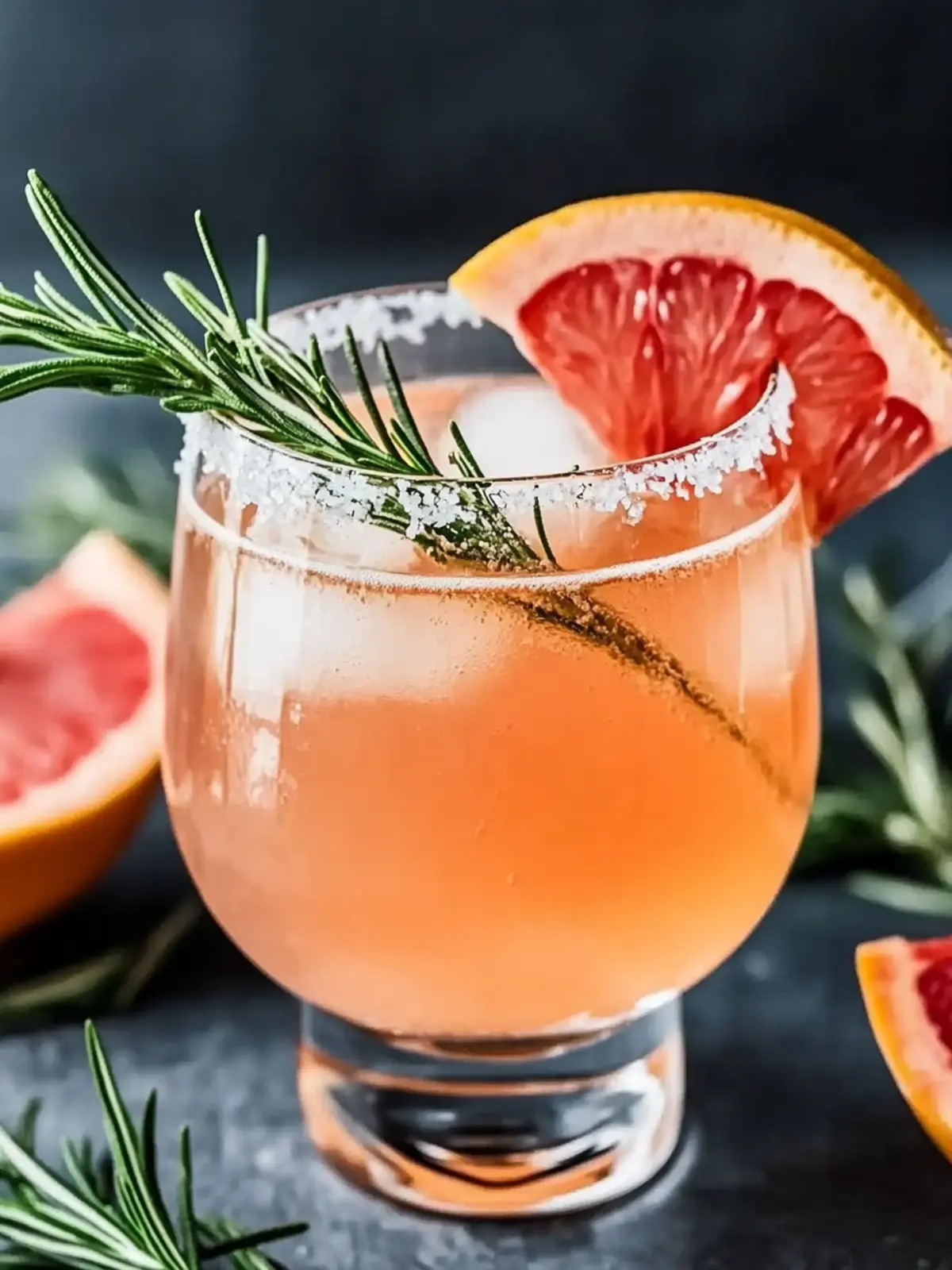 Pink Grapefruit Spritz Cocktail mit Rosmarin
