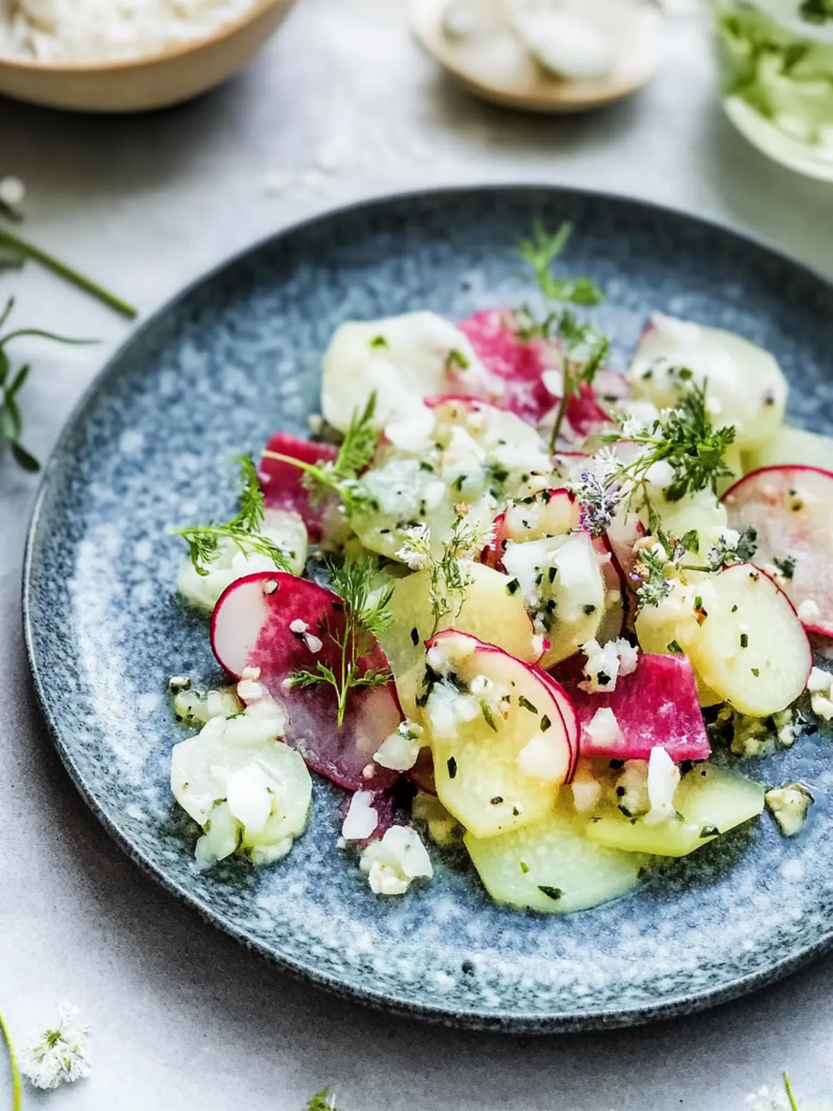 Kohlrabi-Carpaccio mit Rhabarber-Chutney
