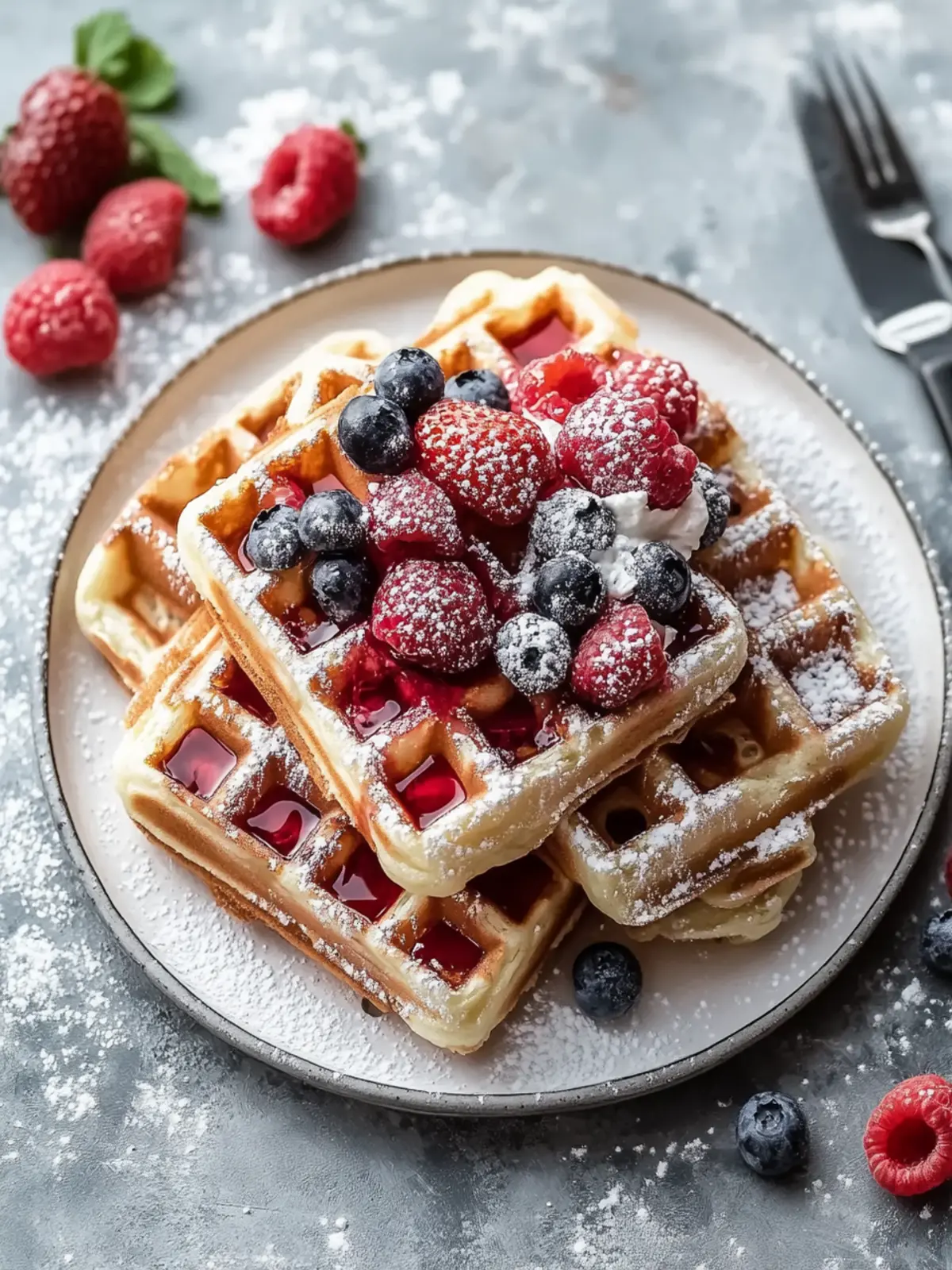 Rotvelours Marmorwaffeln