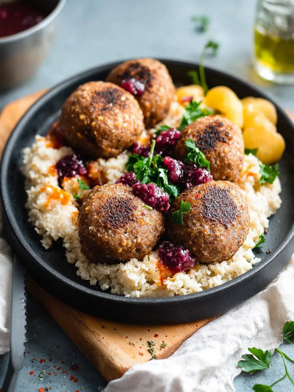 Vegane Köttbullar mit Hafer-Rahmsoße