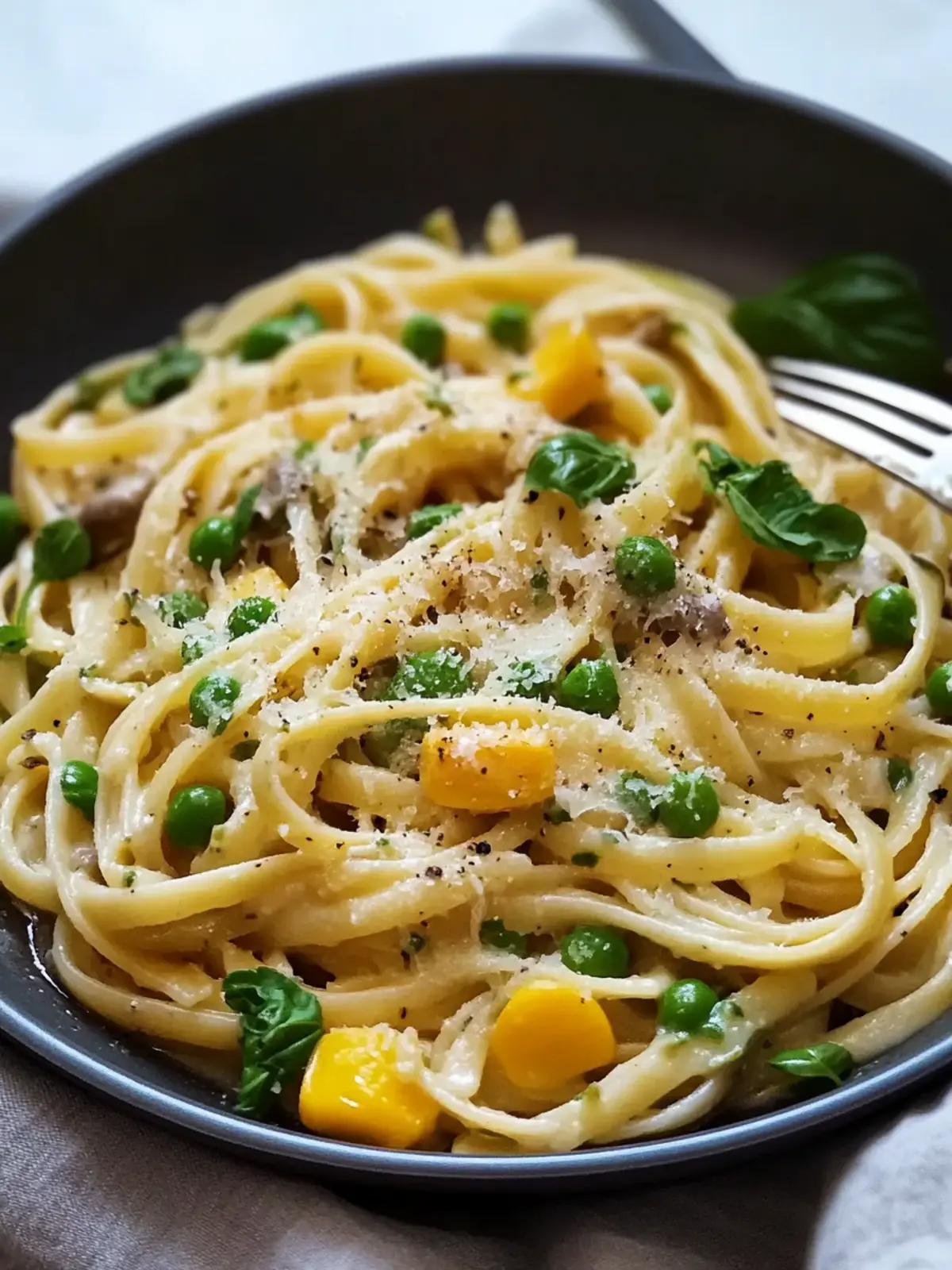 One-Pot-Pasta mit Erbsen und Artischocken