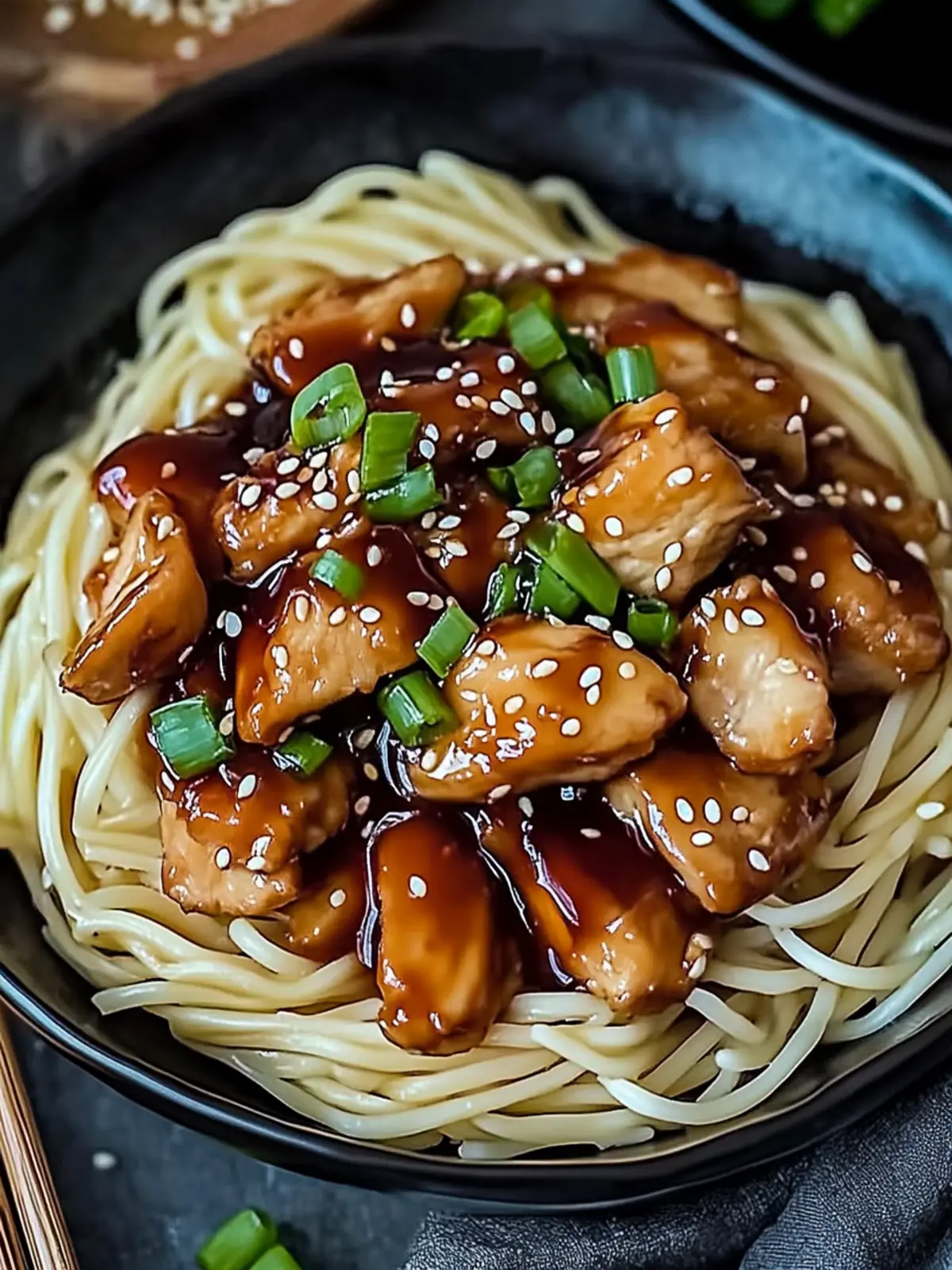 Hähnchen-Teriyaki mit Nudeln