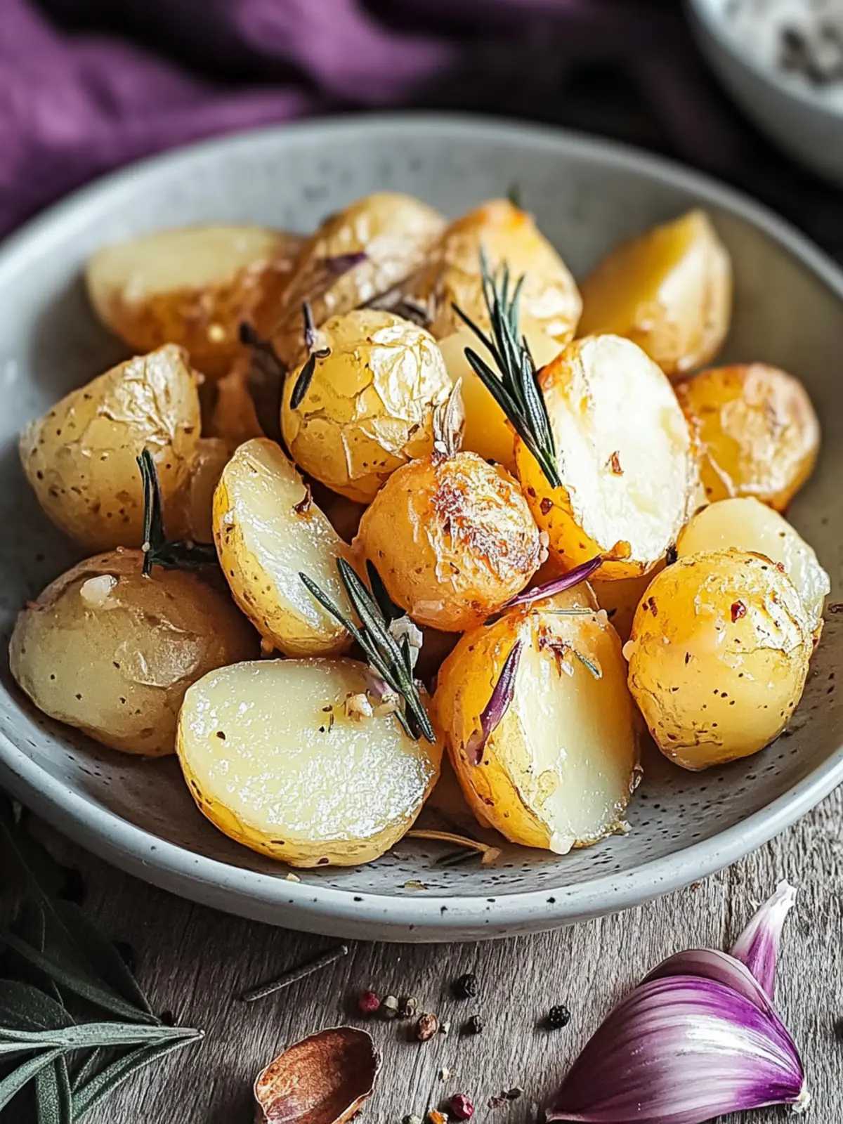 Knoblauch und Salbei Röstkartoffeln