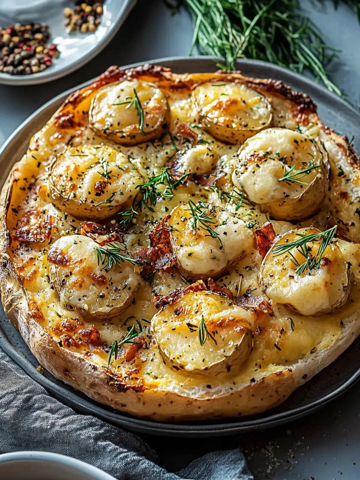 Gefüllte Kartoffeln Flammkuchen Art