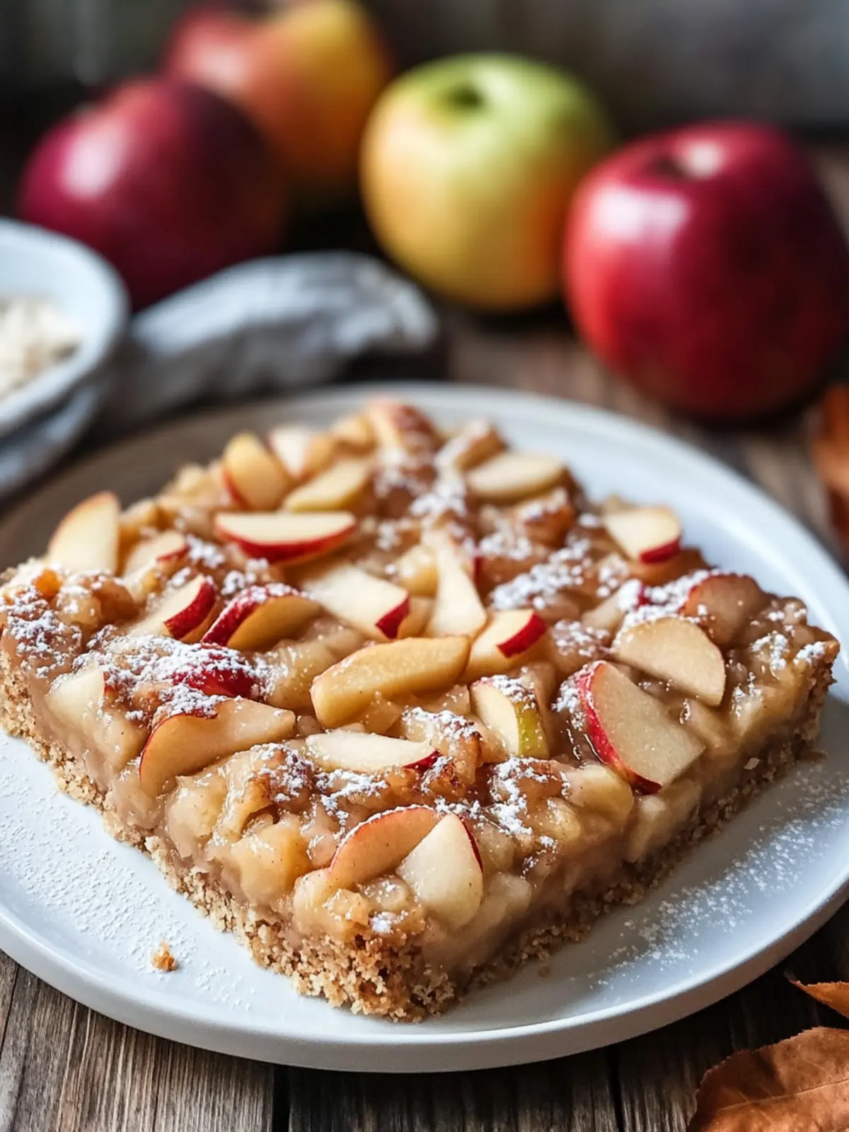 Apfelkuchen gebackene Haferflocken